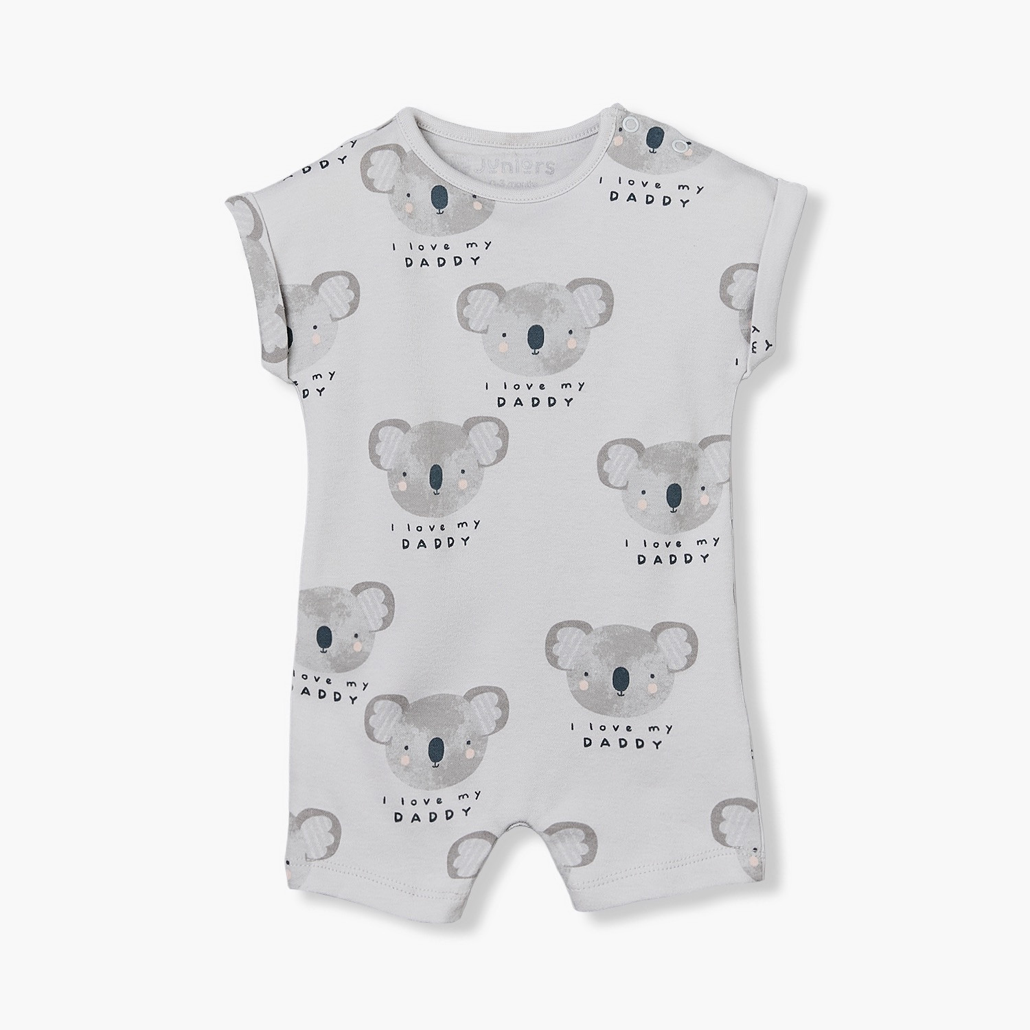 Juniors Crew Neck Cap Sleeves Romper with Koala Print-baby-boys-clothing-rompers-image-2