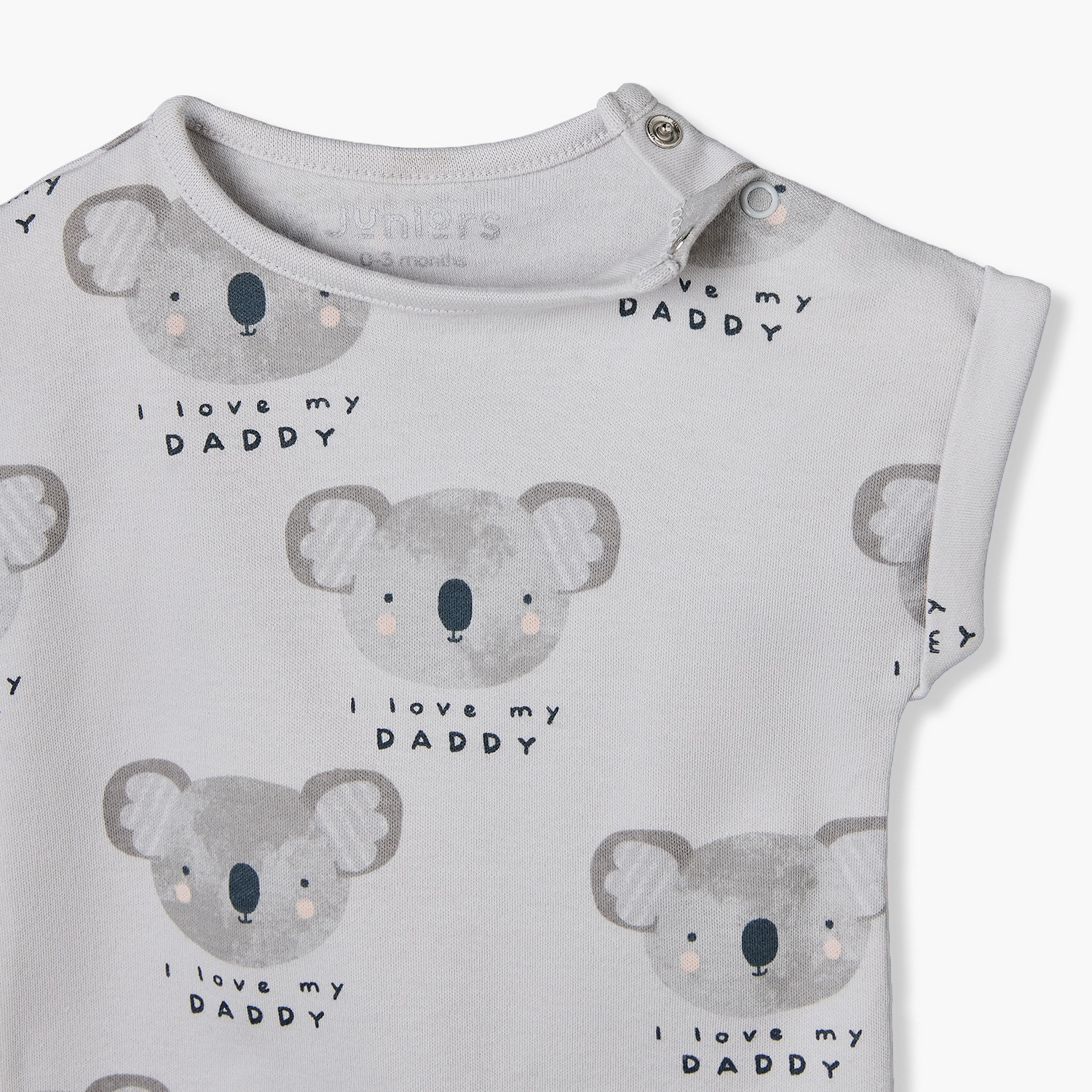 Juniors Crew Neck Cap Sleeves Romper with Koala Print-baby-boys-clothing-rompers-image-4
