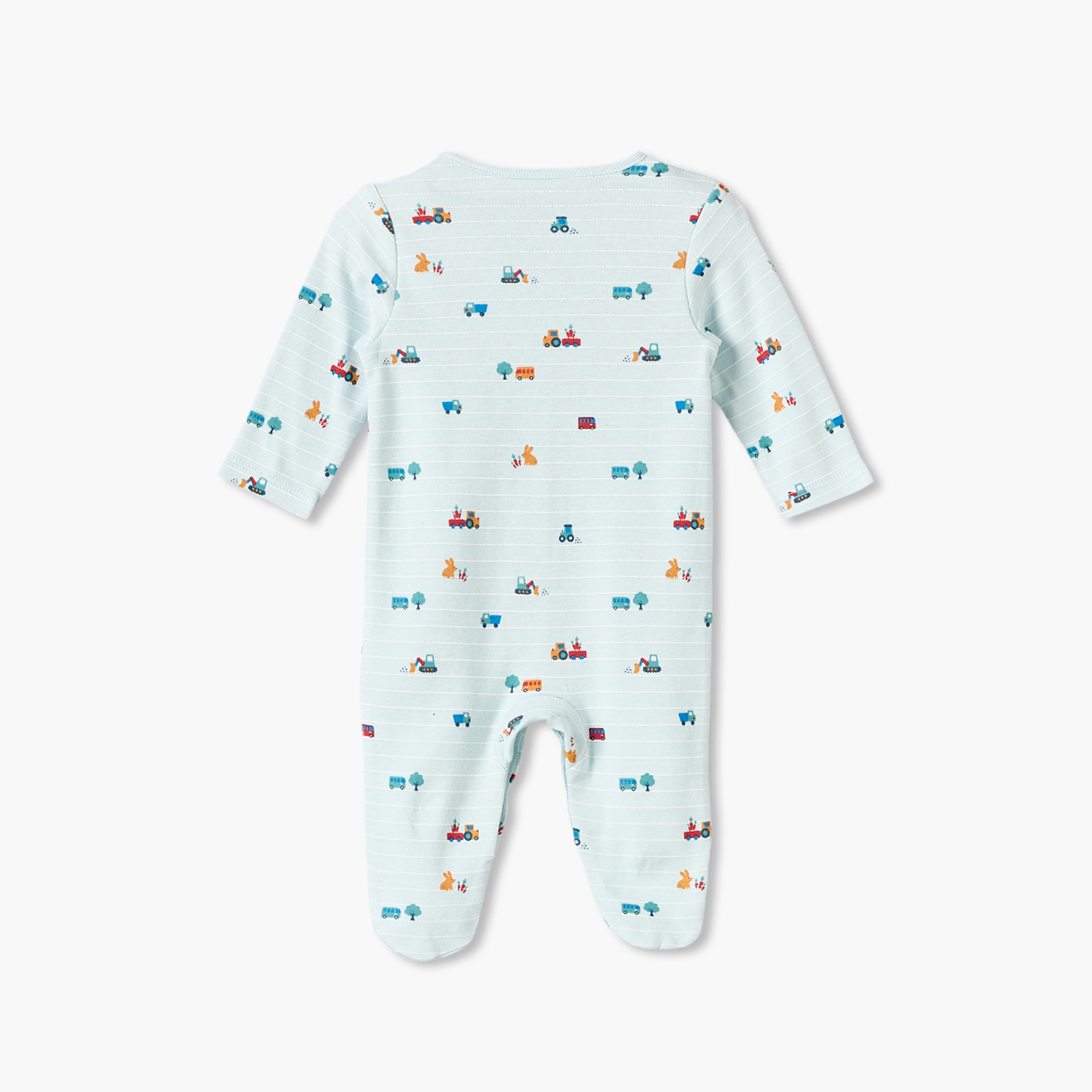 بدلة نوم قطن بياقة ضيقة وأكمام طويلة وطبعات مركبات البناء من جونيورز-baby-boys-clothing-nightwear-sleepsuits-image-2