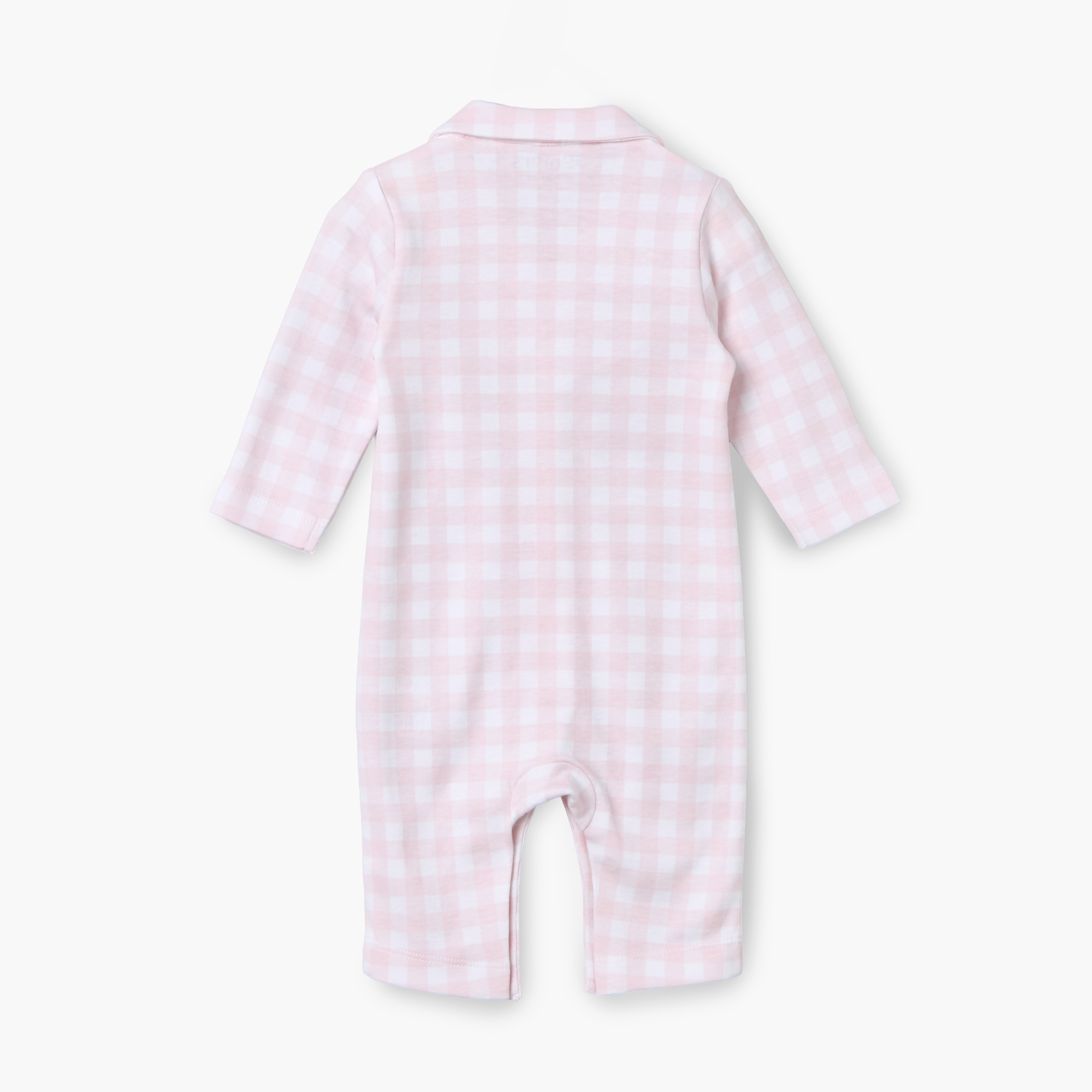 بدلة نوم قطنية بياقة وتطريز دب لطيف-baby-girls-clothing-nightwear-sleepsuits-image-3