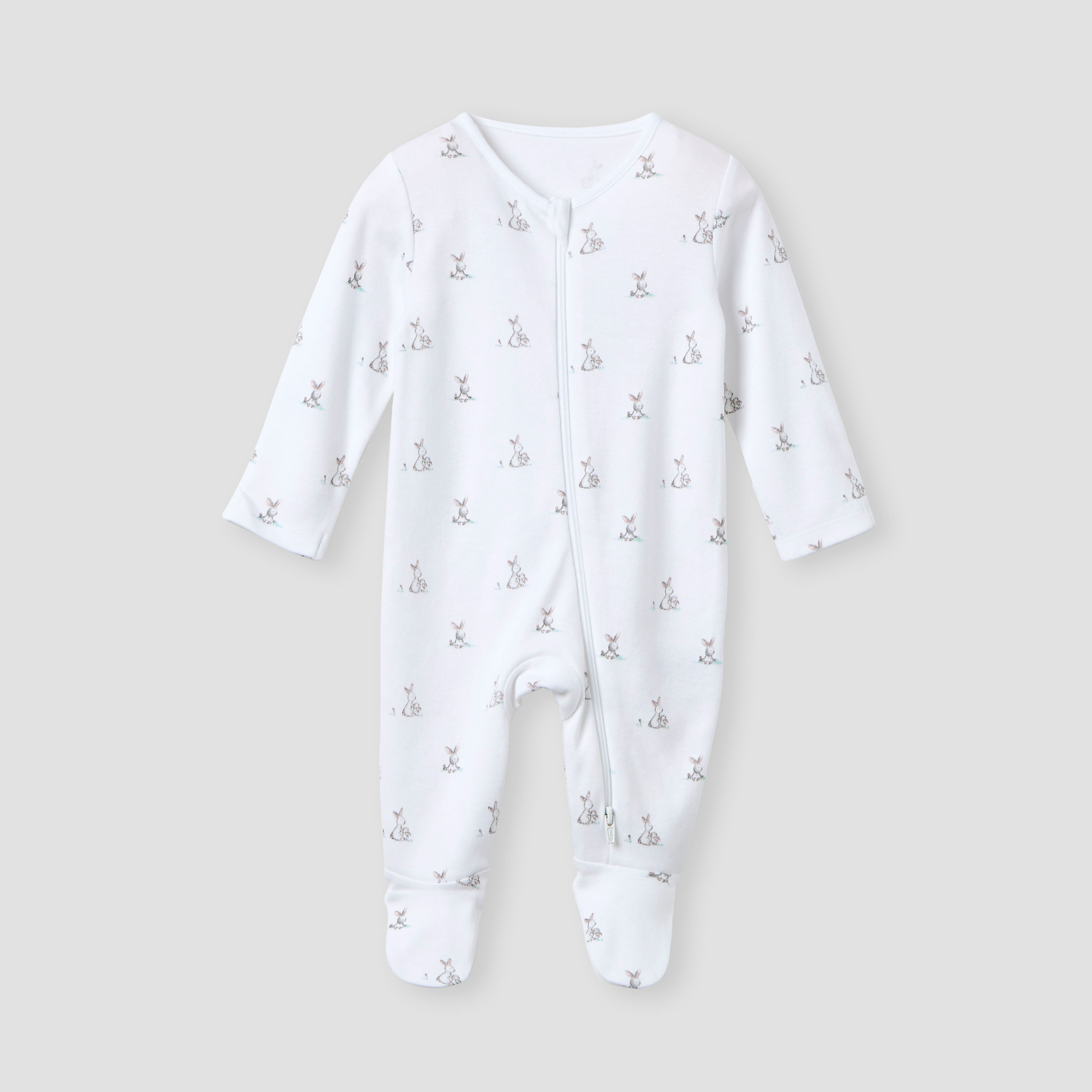 Juniors Printed Sleepsuit with Long Sleeves and Zip Closure - Set of 3-baby-girls-clothing-nightwear-sleepsuits-image-3