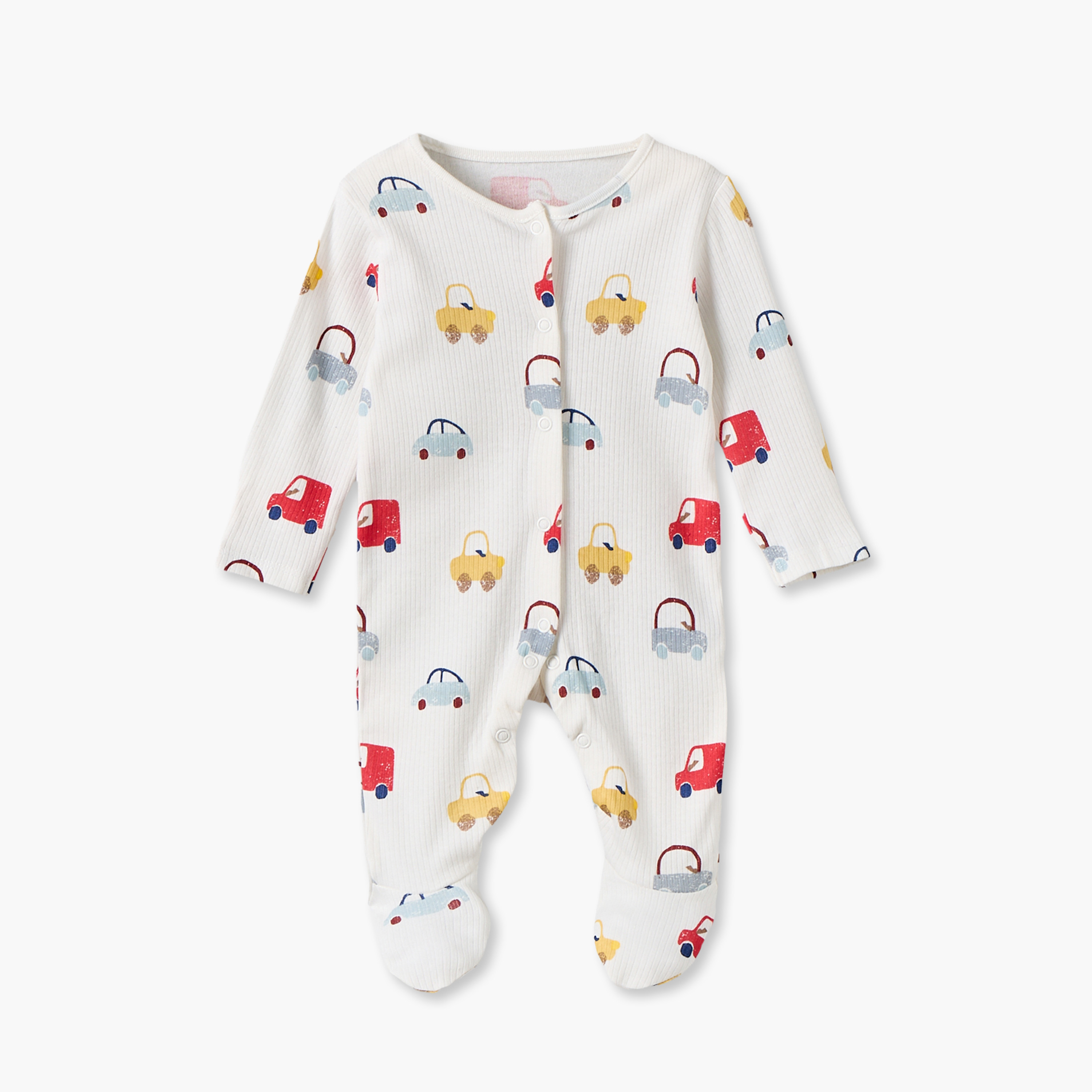 Pack of 3 Juniors Cotton Crew Neck Long Sleeves Sleepsuit Set with Vehicle Print-baby-boys-clothing-nightwear-sleepsuits-image-3