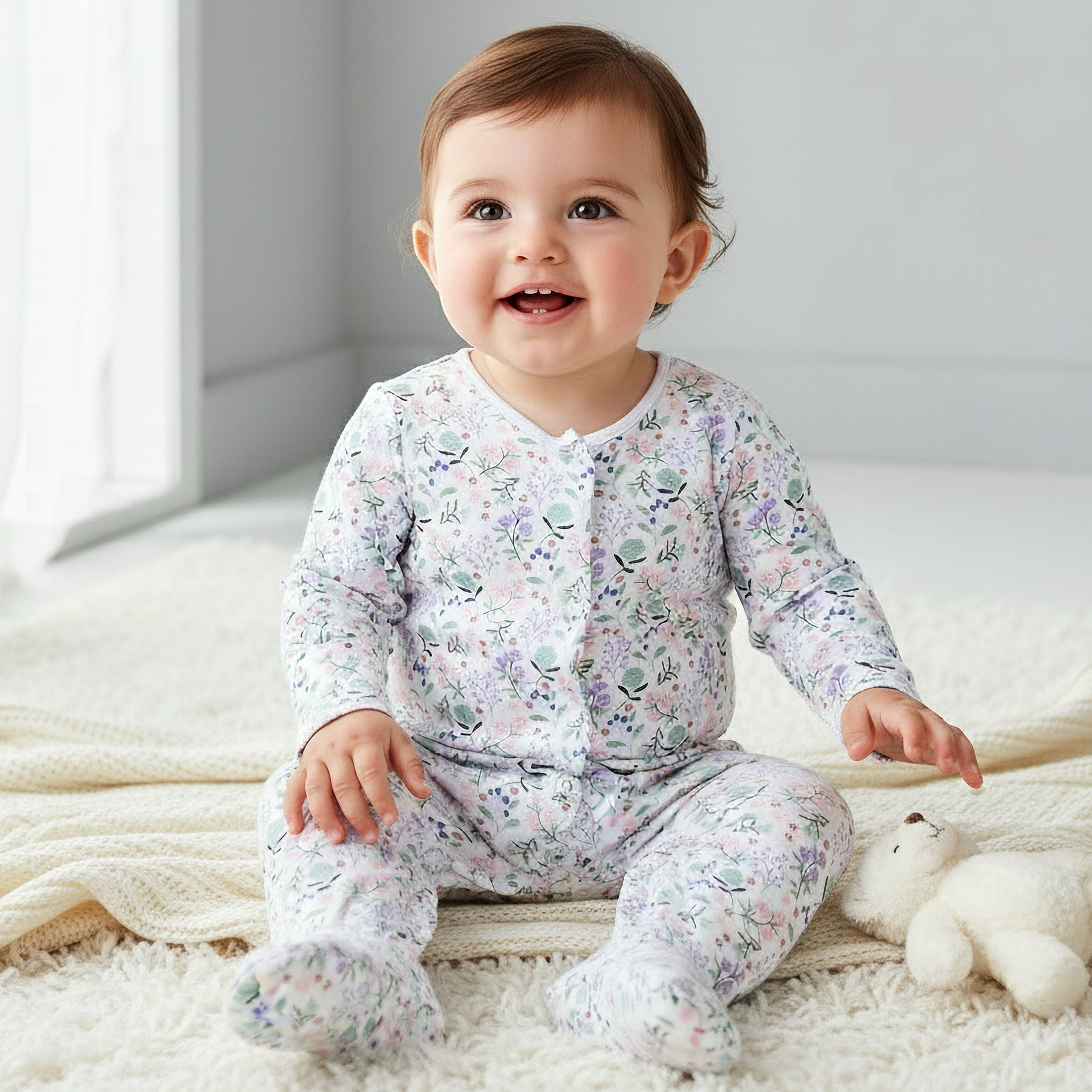 Pack of 3 Juniors Cotton Round Neck Long Sleeves Sleepsuit with Floral Print-promo_babyshop_Buy2for115_QAT130126-image-2