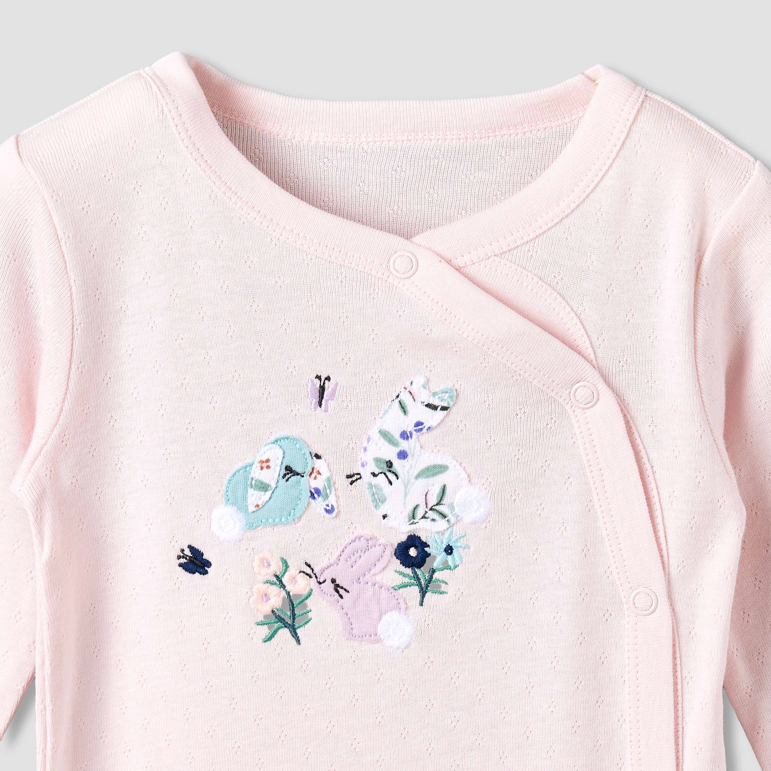 Pack of 3 Juniors Cotton Round Neck Long Sleeves Sleepsuit with Floral Print-promo_babyshop_Buy2for115_QAT130126-image-6