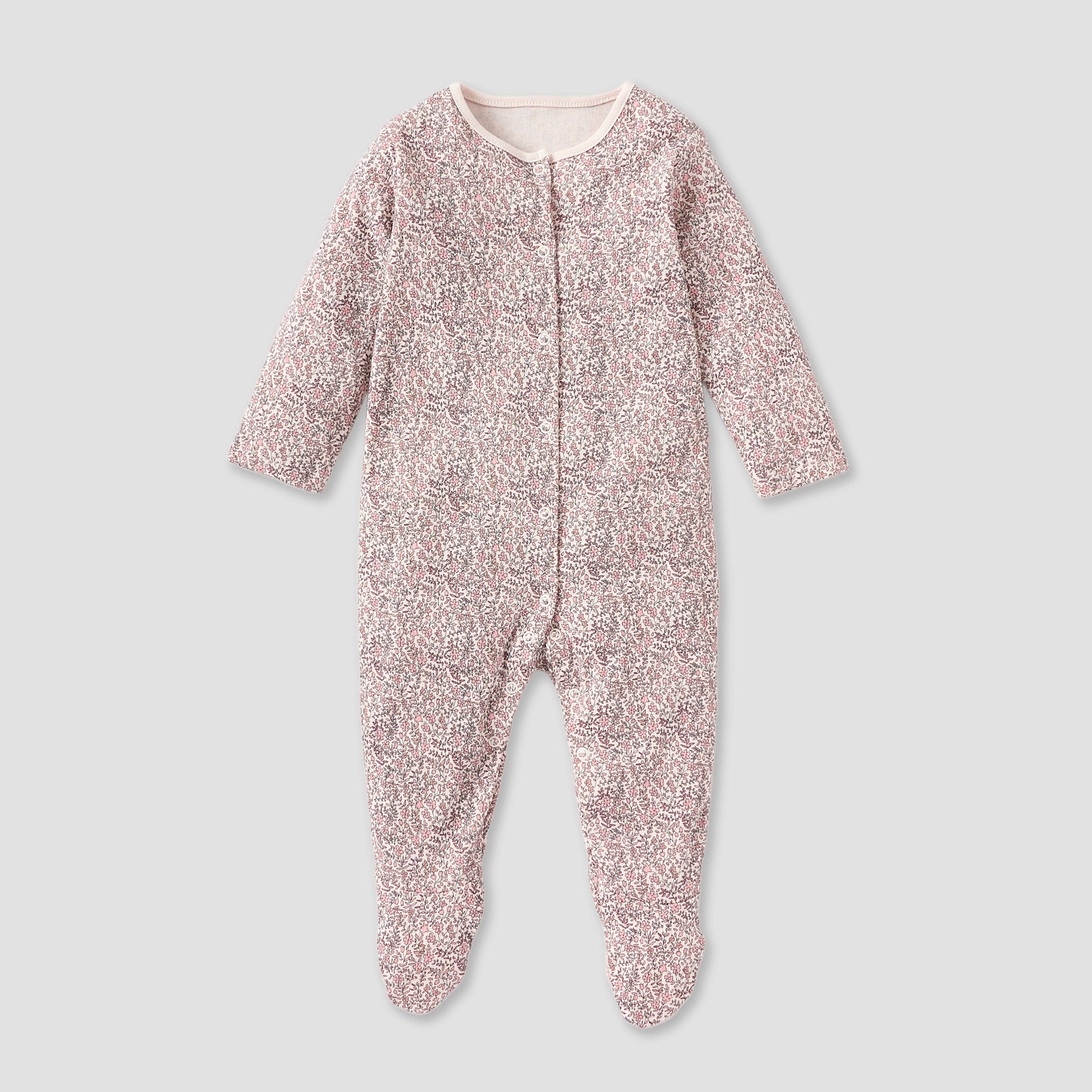 Juniors Printed Closed Feet Sleepsuit with Button Closure - Set of 3-baby-girls-clothing-nightwear-sleepsuits-image-2