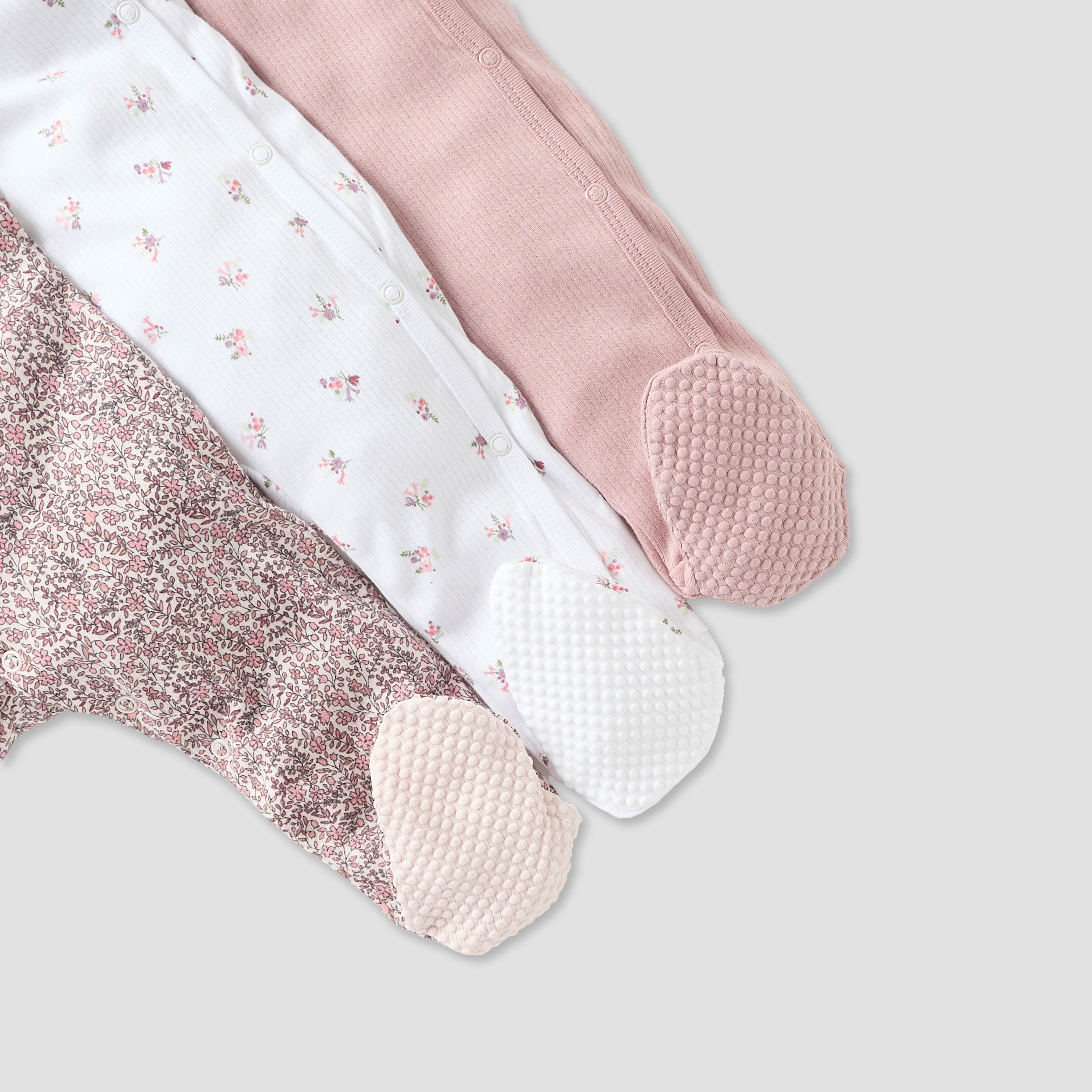 Juniors Printed Closed Feet Sleepsuit with Button Closure - Set of 3-baby-girls-clothing-nightwear-sleepsuits-image-6