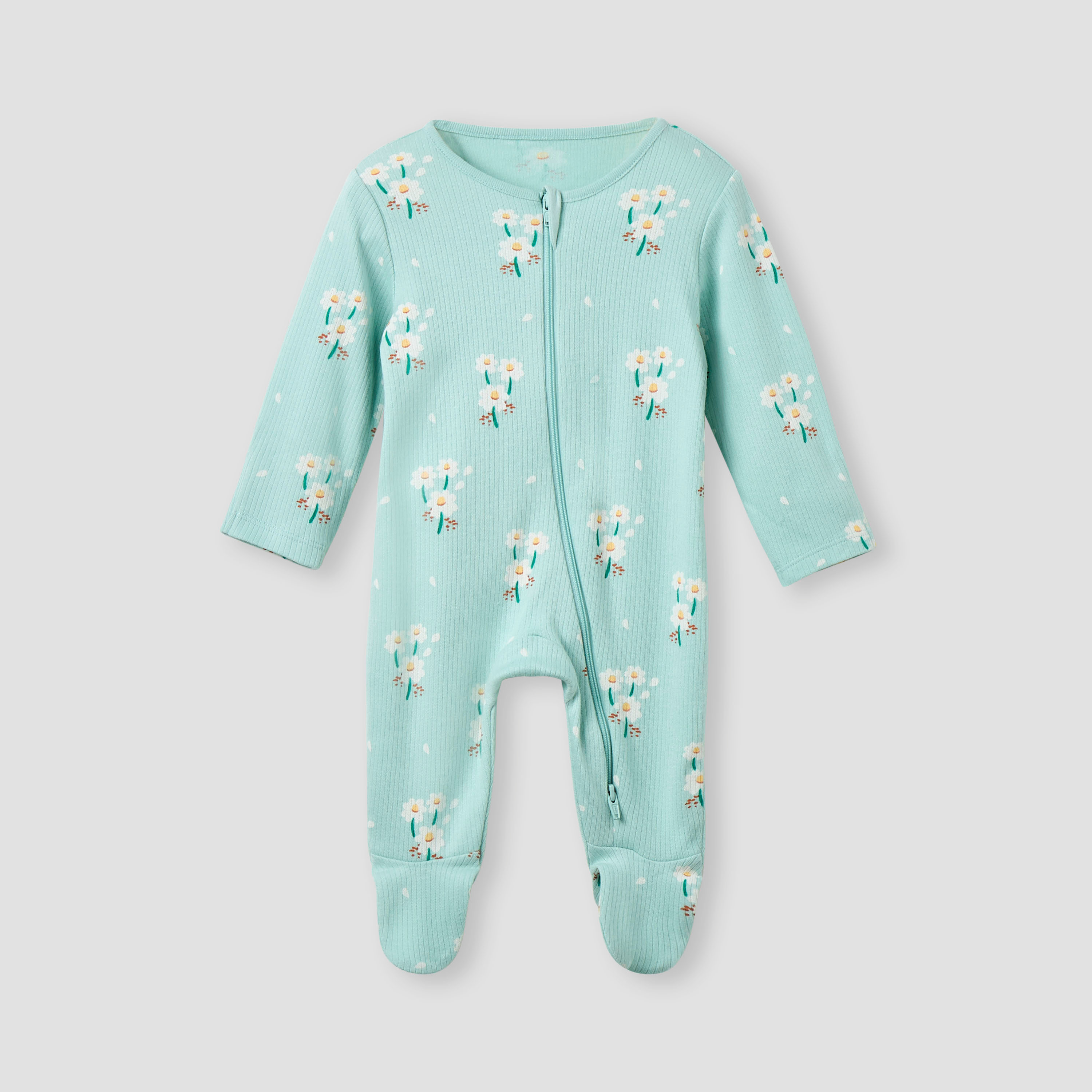 Juniors Printed Sleepsuit with Long Sleeves and Zip Closure - Set of 3-baby-girls-clothing-nightwear-sleepsuits-image-4