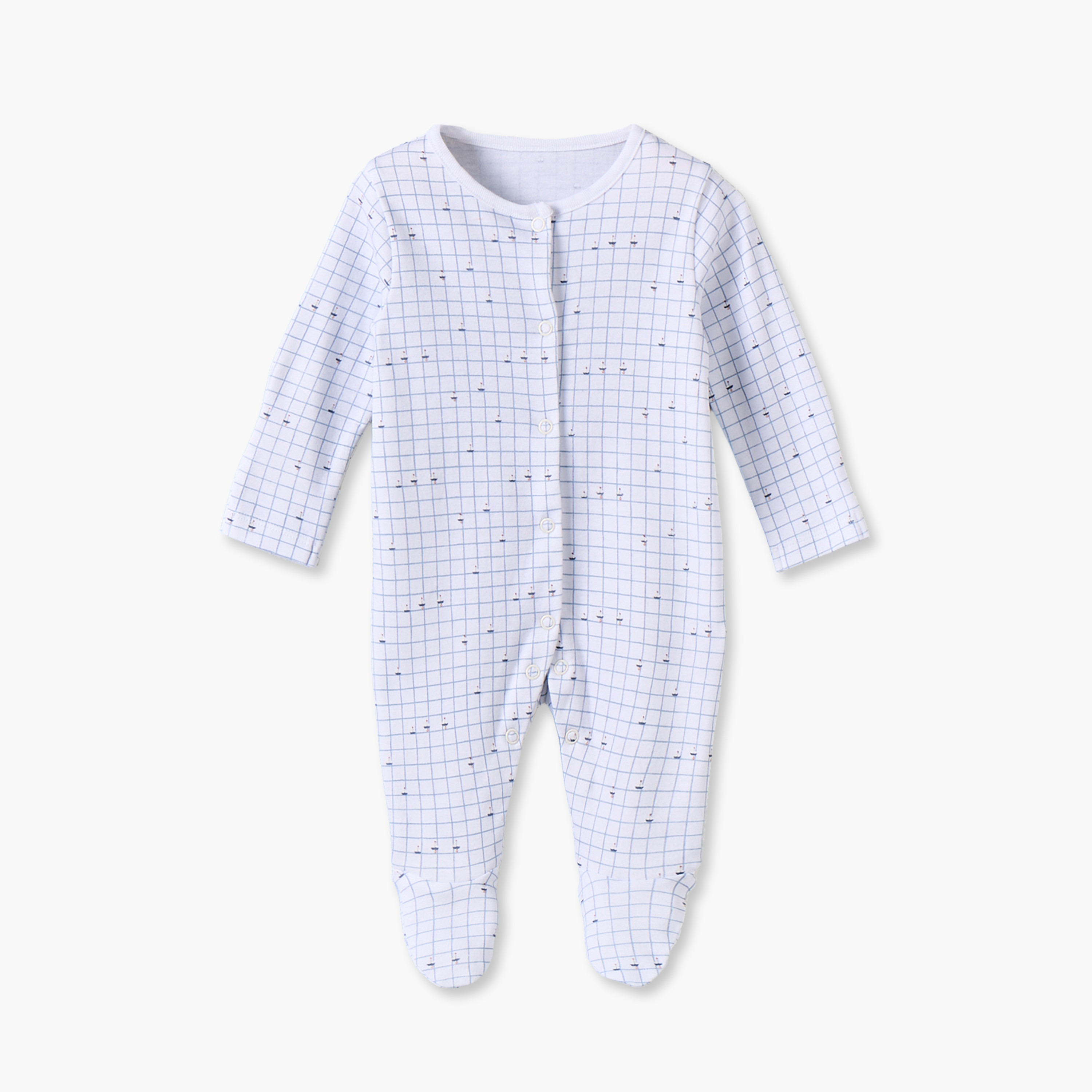Pack of 3 Juniors Cotton Crew Neck Long Sleeves Sleepsuit Set with Nautical Print-baby-boys-clothing-nightwear-sleepsuits-image-5