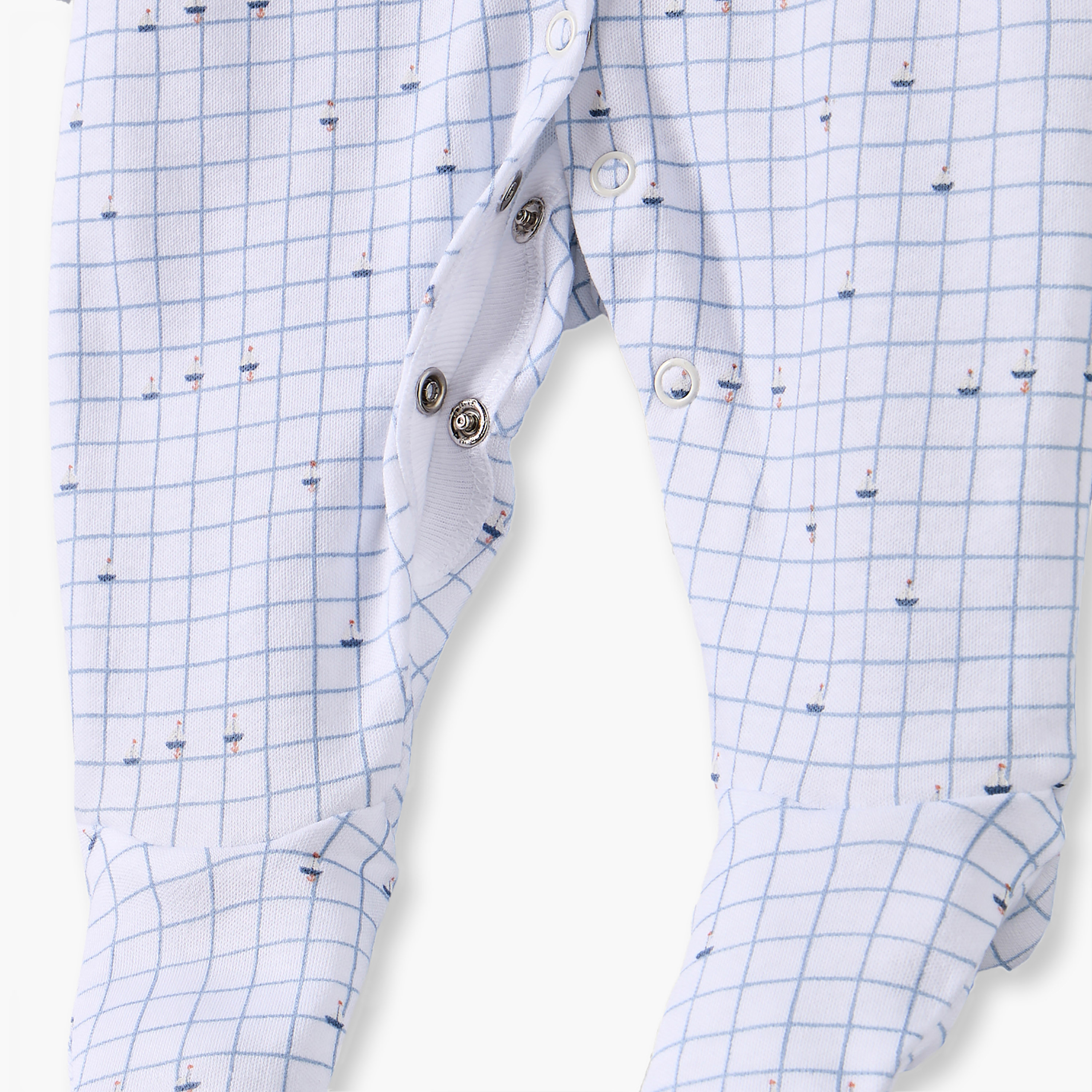 Pack of 3 Juniors Cotton Crew Neck Long Sleeves Sleepsuit Set with Nautical Print-baby-boys-clothing-nightwear-sleepsuits-image-15