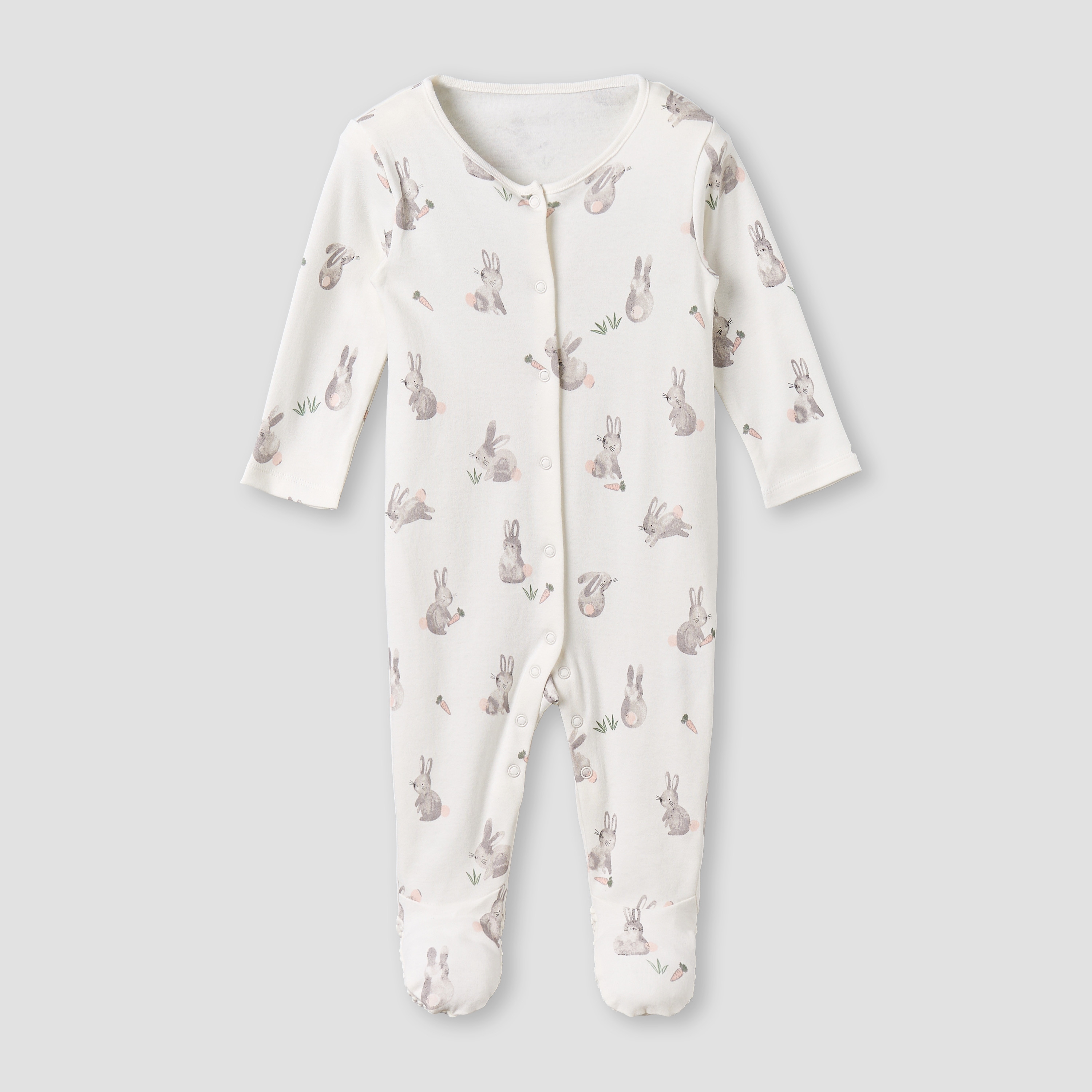 Pack of 3 Juniors Cotton Round Neck Long Sleeves Sleepsuit with Bunny Print-promo_babyshop_Buy2for115_QAT130126-image-3