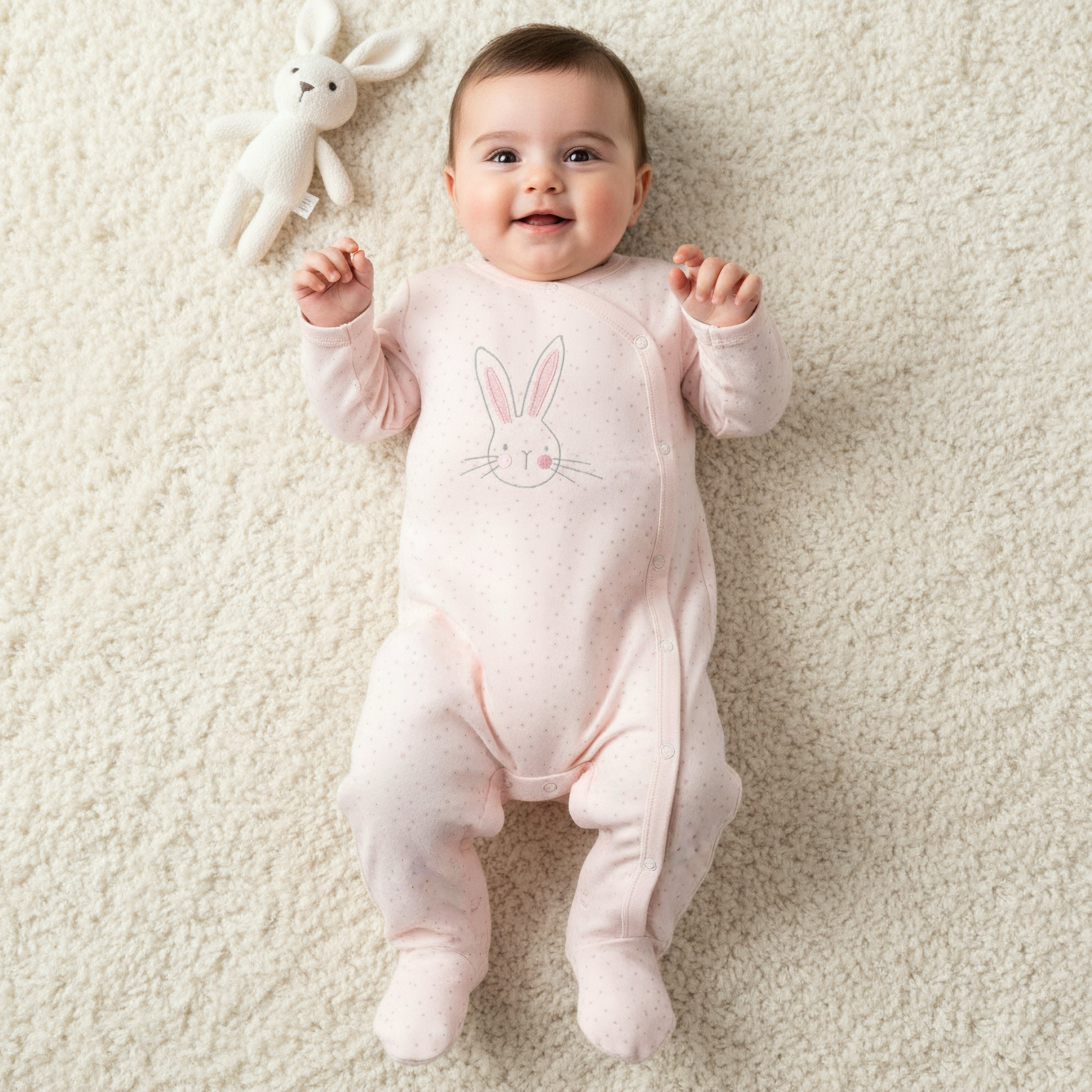 Pack of 3 Juniors Cotton Round Neck Long Sleeves Sleepsuit with Bunny Print-promo_babyshop_Buy2for115_QAT130126-image-2