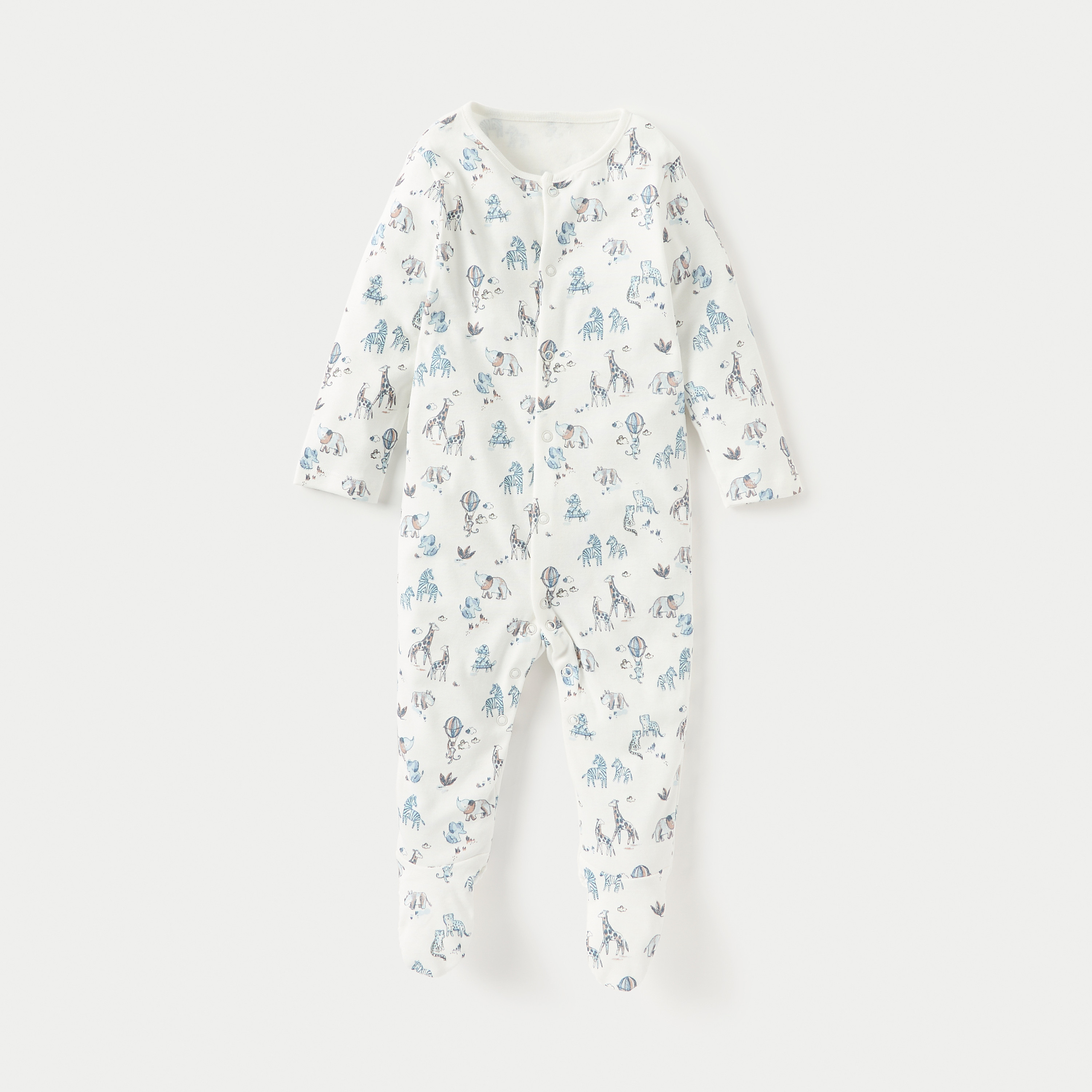 بدلة نوم مغلقة القدمين بأزرار إغلاق وطبعات من جونيورز - طقم من 3 قطع-baby-boys-clothing-nightwear-sleepsuits-image-3