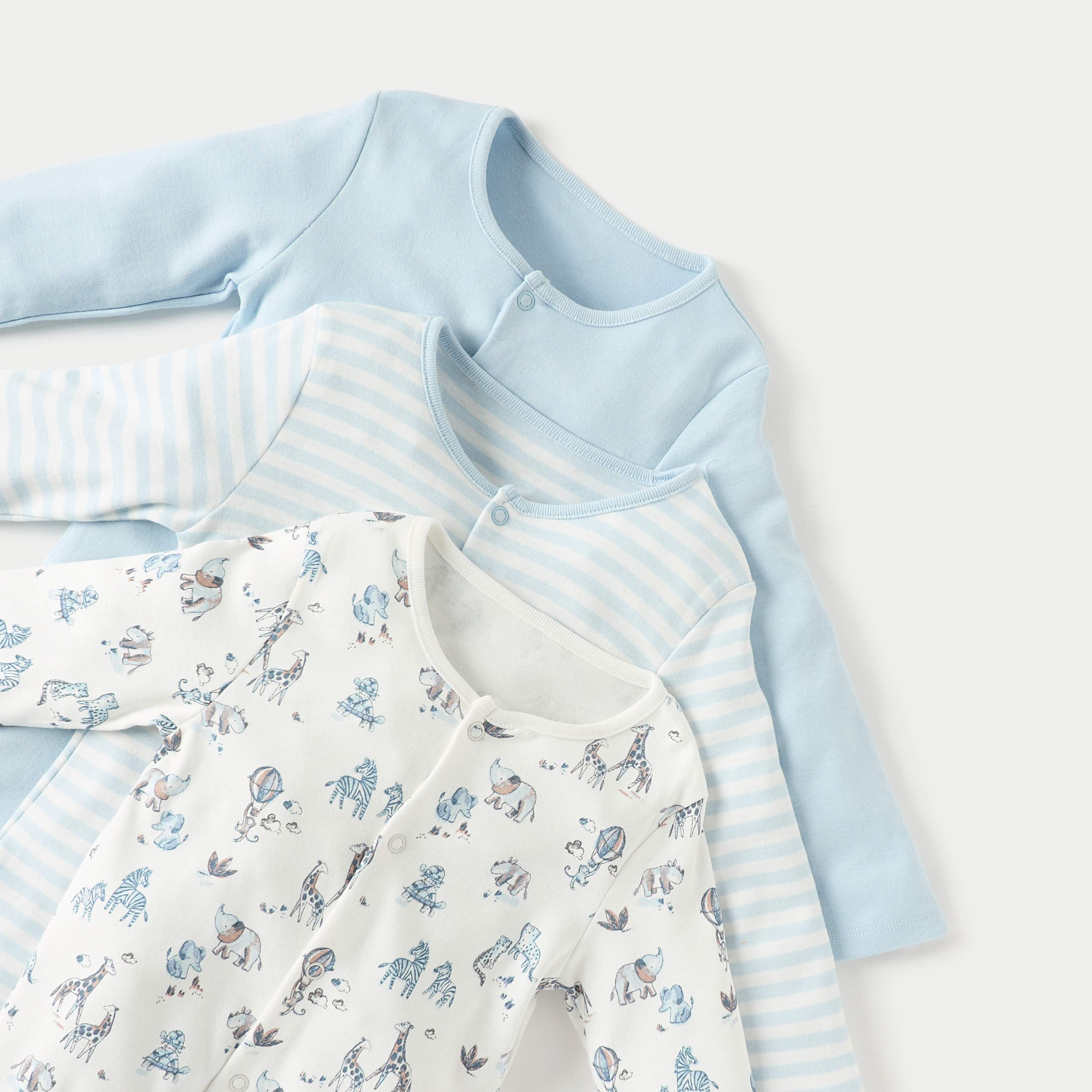 بدلة نوم مغلقة القدمين بأزرار إغلاق وطبعات من جونيورز - طقم من 3 قطع-baby-boys-clothing-nightwear-sleepsuits-image-5
