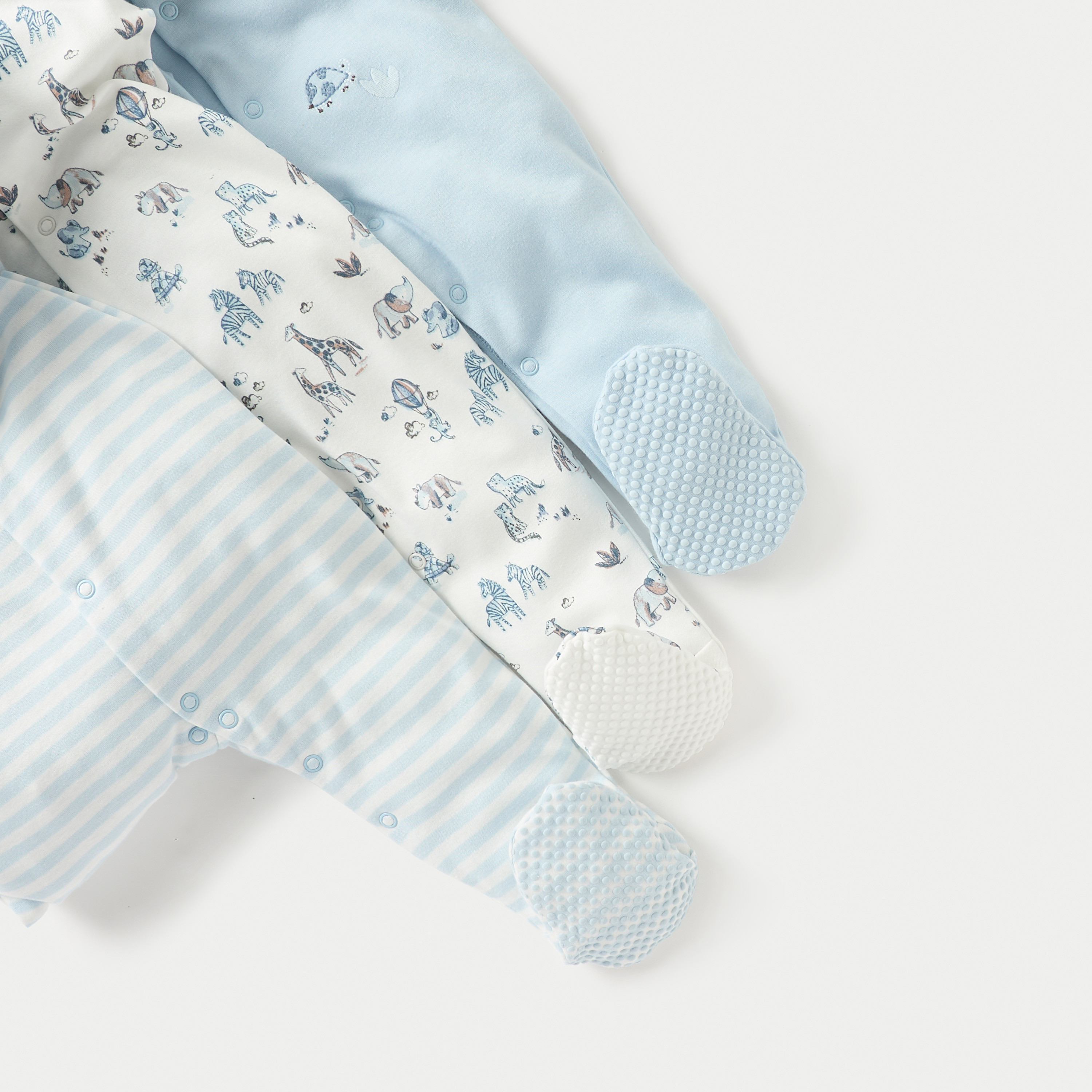 بدلة نوم مغلقة القدمين بأزرار إغلاق وطبعات من جونيورز - طقم من 3 قطع-baby-boys-clothing-nightwear-sleepsuits-image-6