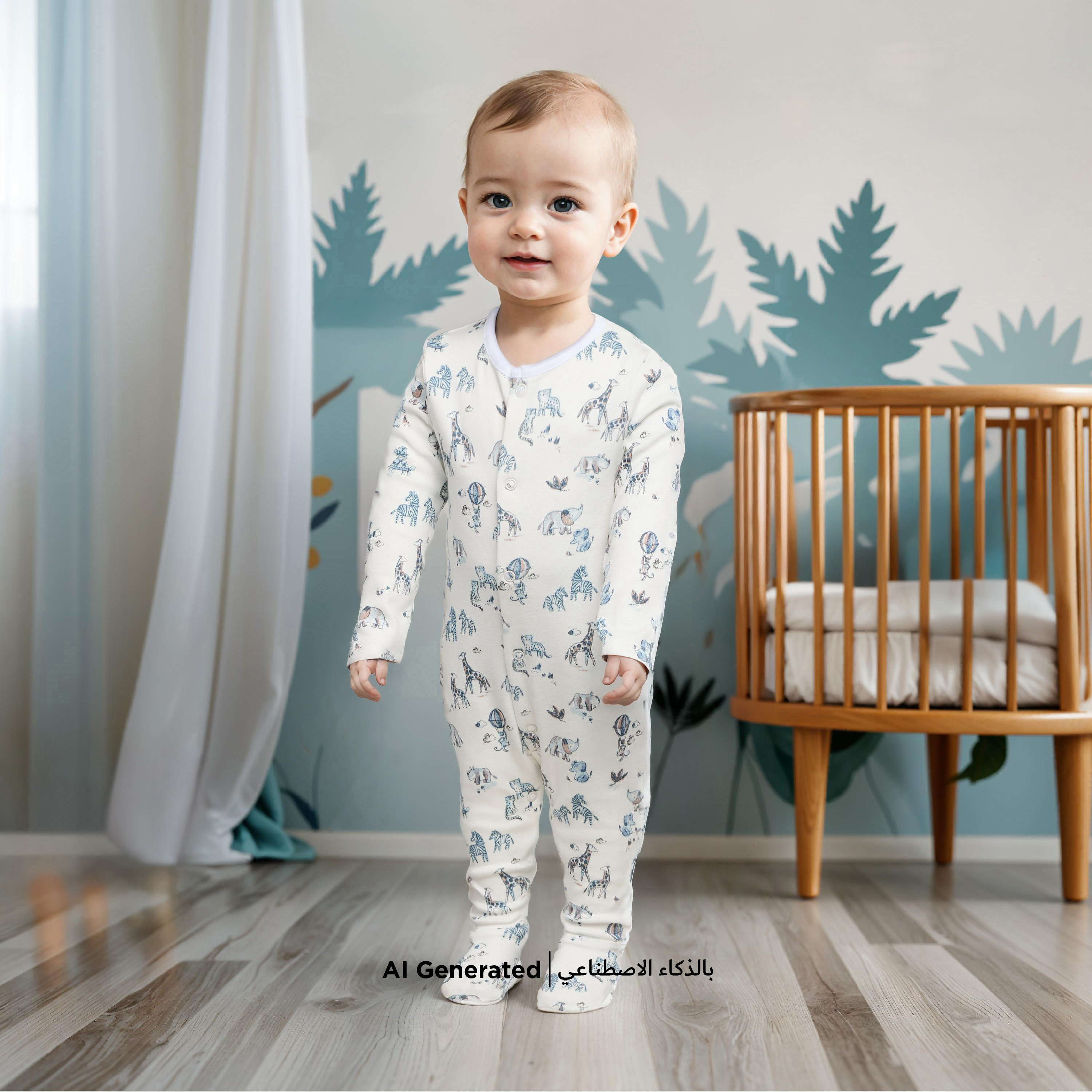 بدلة نوم مغلقة القدمين بأزرار إغلاق وطبعات من جونيورز - طقم من 3 قطع-baby-boys-clothing-nightwear-sleepsuits-image-7