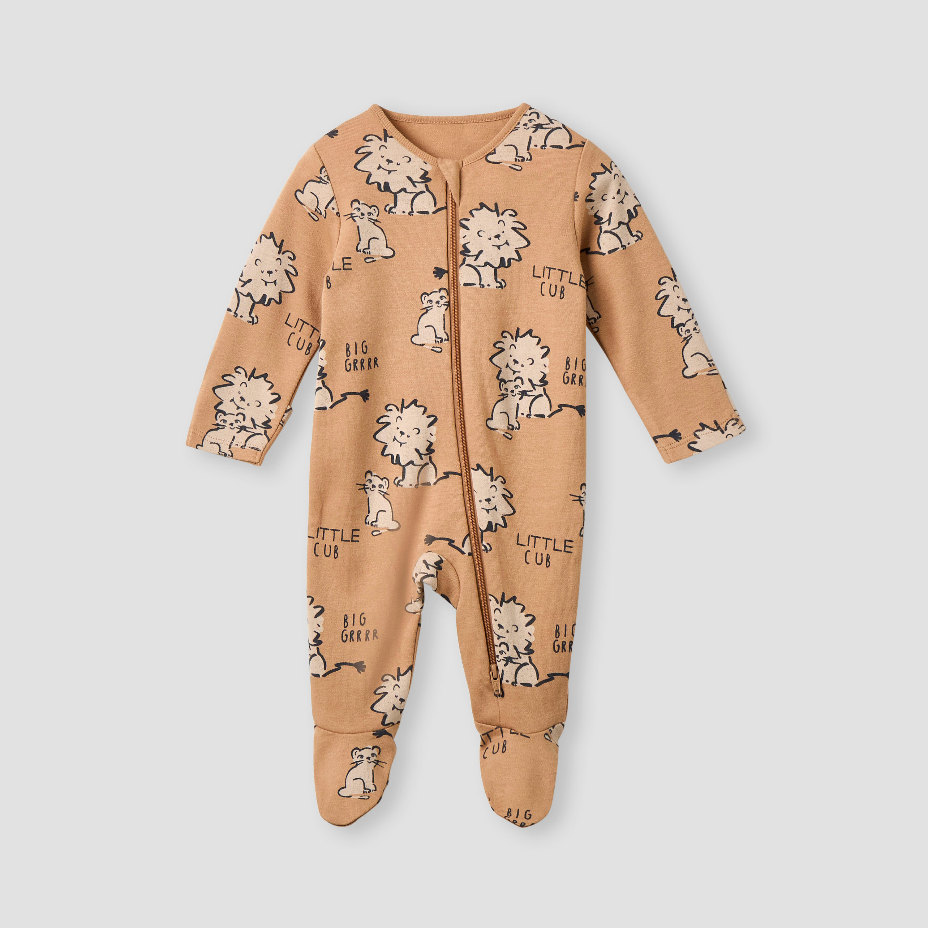 بدلات نوم بطبعات حيوانات وأكمام طويلة وسحاب إغلاق من جونيورز - طقم 3 قطع-baby-boys-clothing-nightwear-sleepsuits-image-2