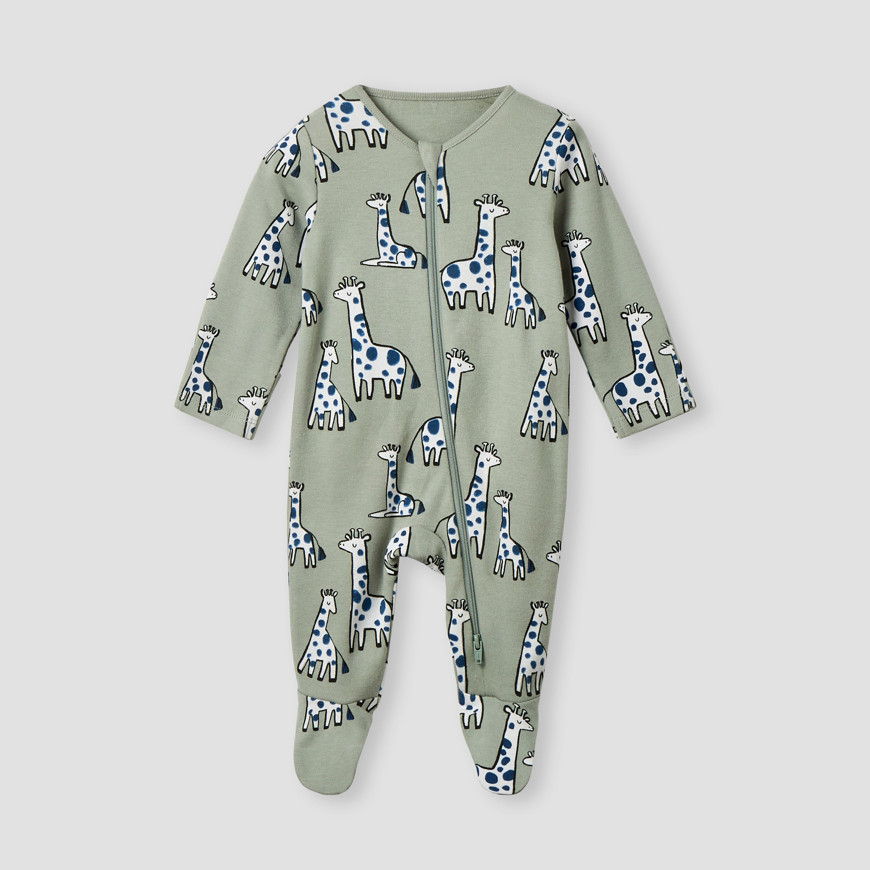 بدلات نوم بطبعات حيوانات وأكمام طويلة وسحاب إغلاق من جونيورز - طقم 3 قطع-baby-boys-clothing-nightwear-sleepsuits-image-3