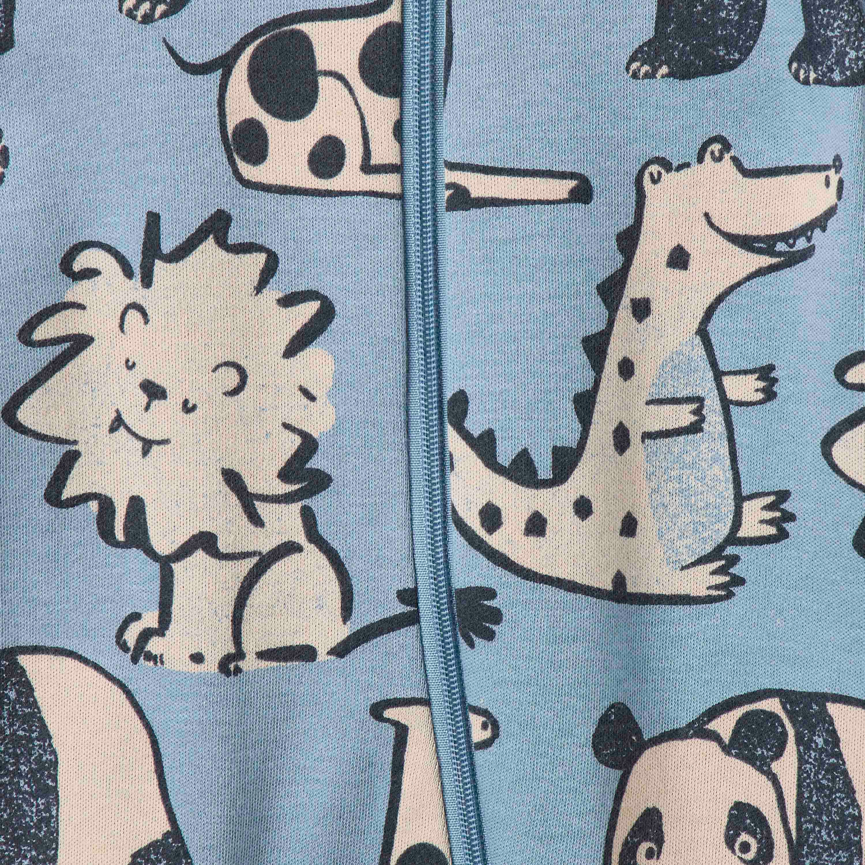 بدلات نوم بطبعات حيوانات وأكمام طويلة وسحاب إغلاق من جونيورز - طقم 3 قطع-baby-boys-clothing-nightwear-sleepsuits-image-5