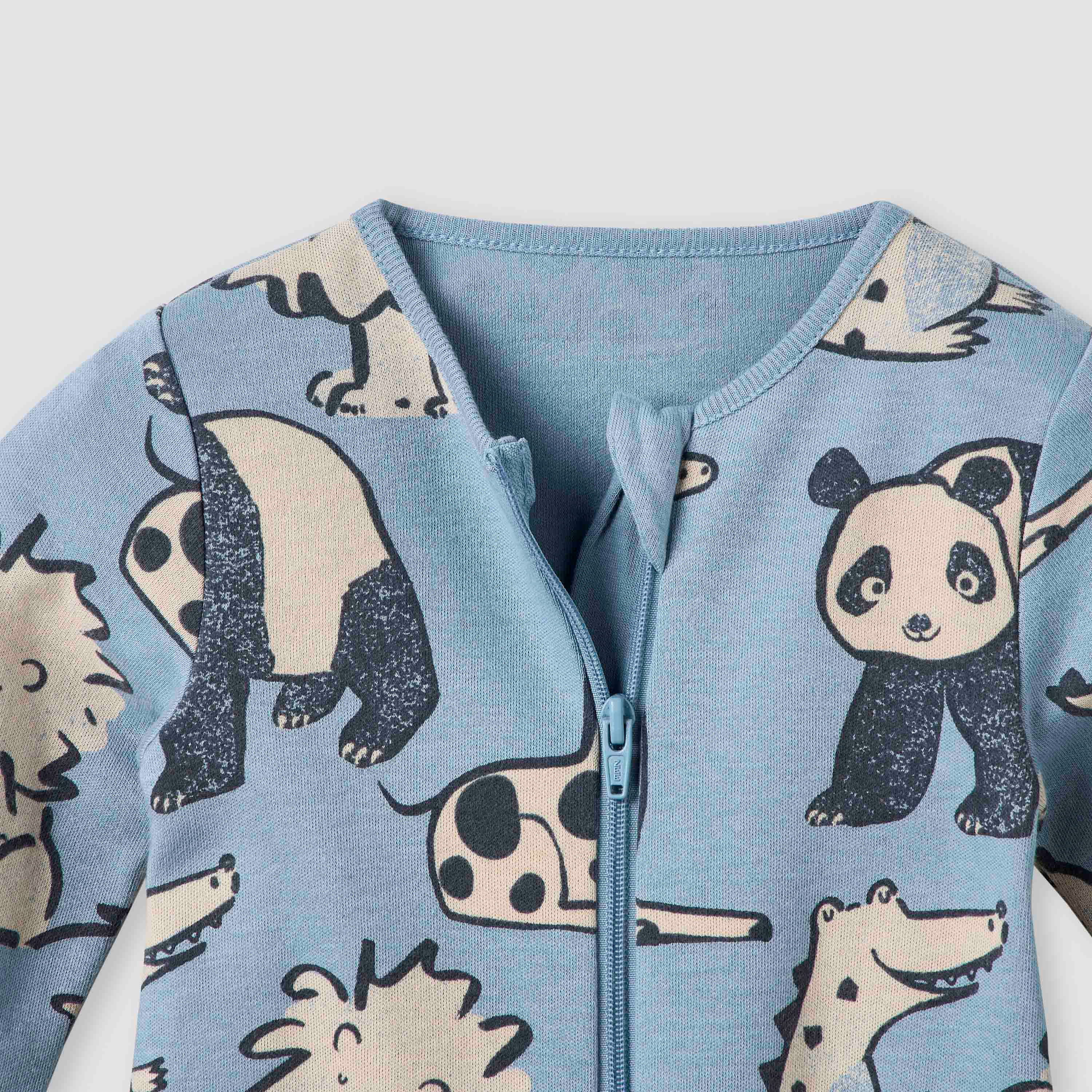 بدلات نوم بطبعات حيوانات وأكمام طويلة وسحاب إغلاق من جونيورز - طقم 3 قطع-baby-boys-clothing-nightwear-sleepsuits-image-6