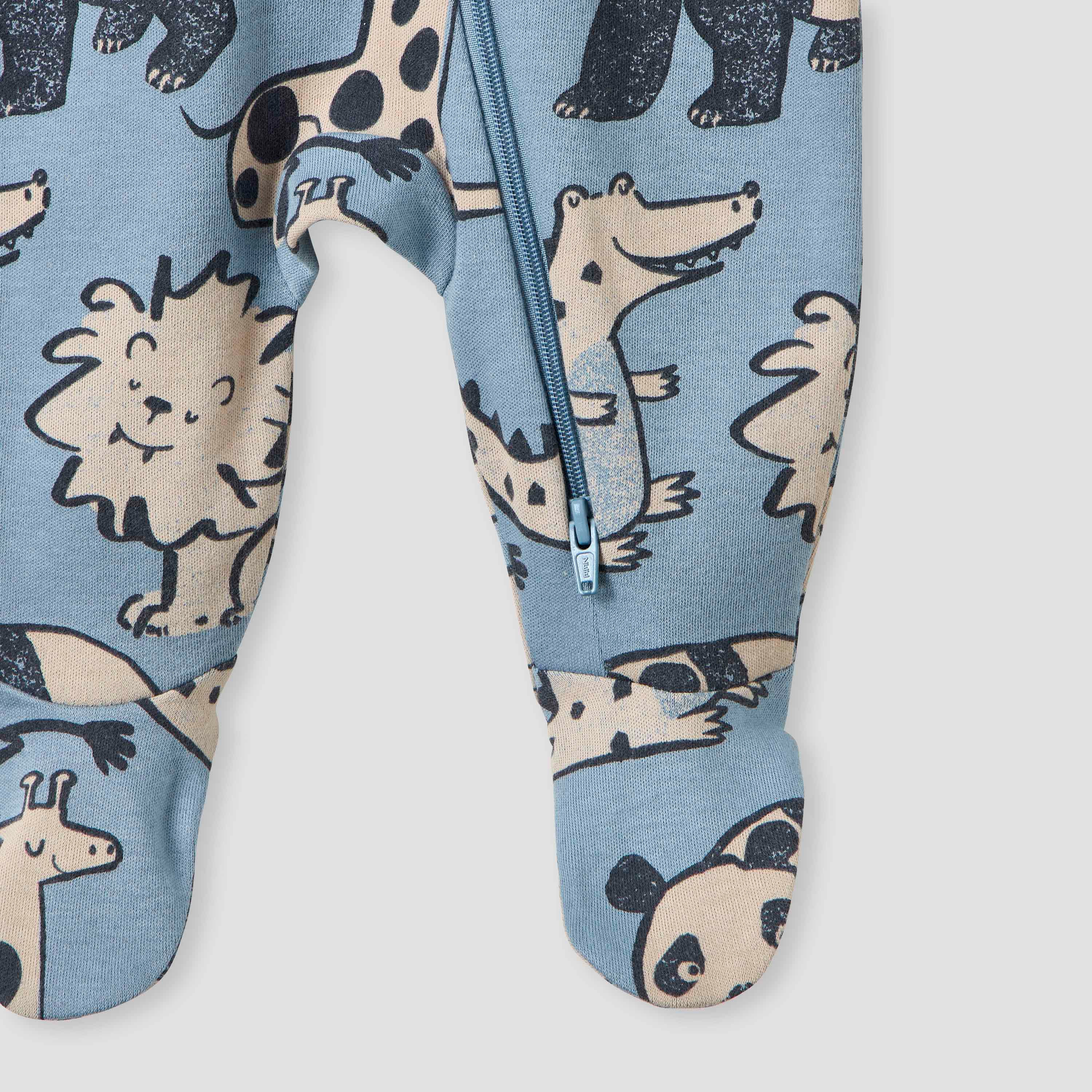 بدلات نوم بطبعات حيوانات وأكمام طويلة وسحاب إغلاق من جونيورز - طقم 3 قطع-baby-boys-clothing-nightwear-sleepsuits-image-7