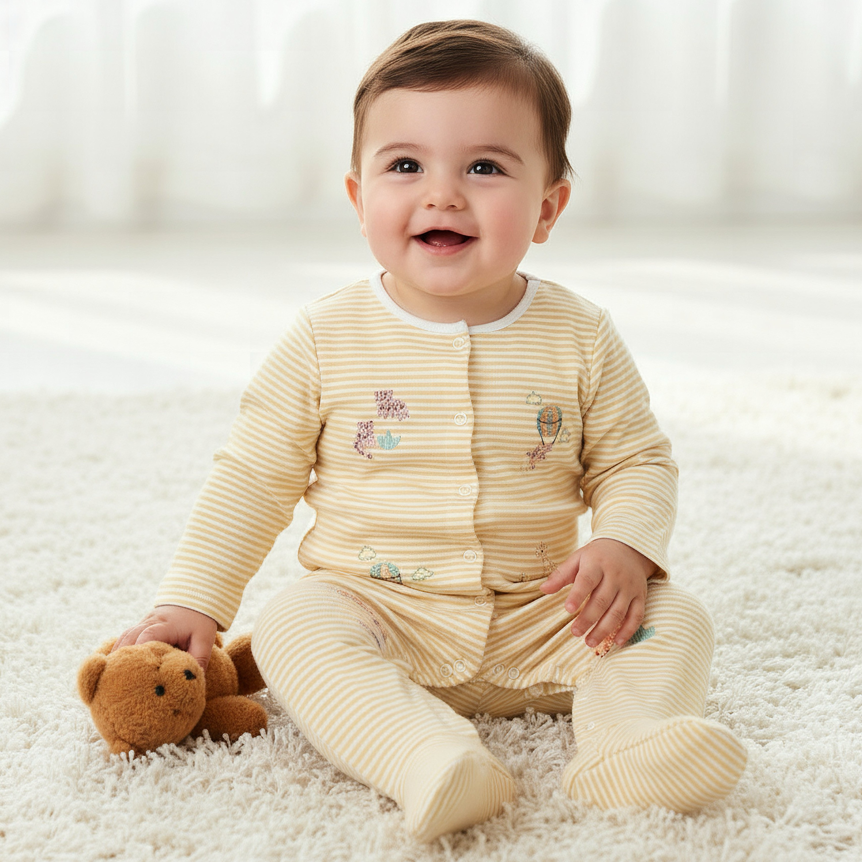 Pack of 3 Juniors Cotton Round Neck Long Sleeves Sleepsuit with Fun Print-promo_babyshop_Buy2for1025_KWT130126-image-2