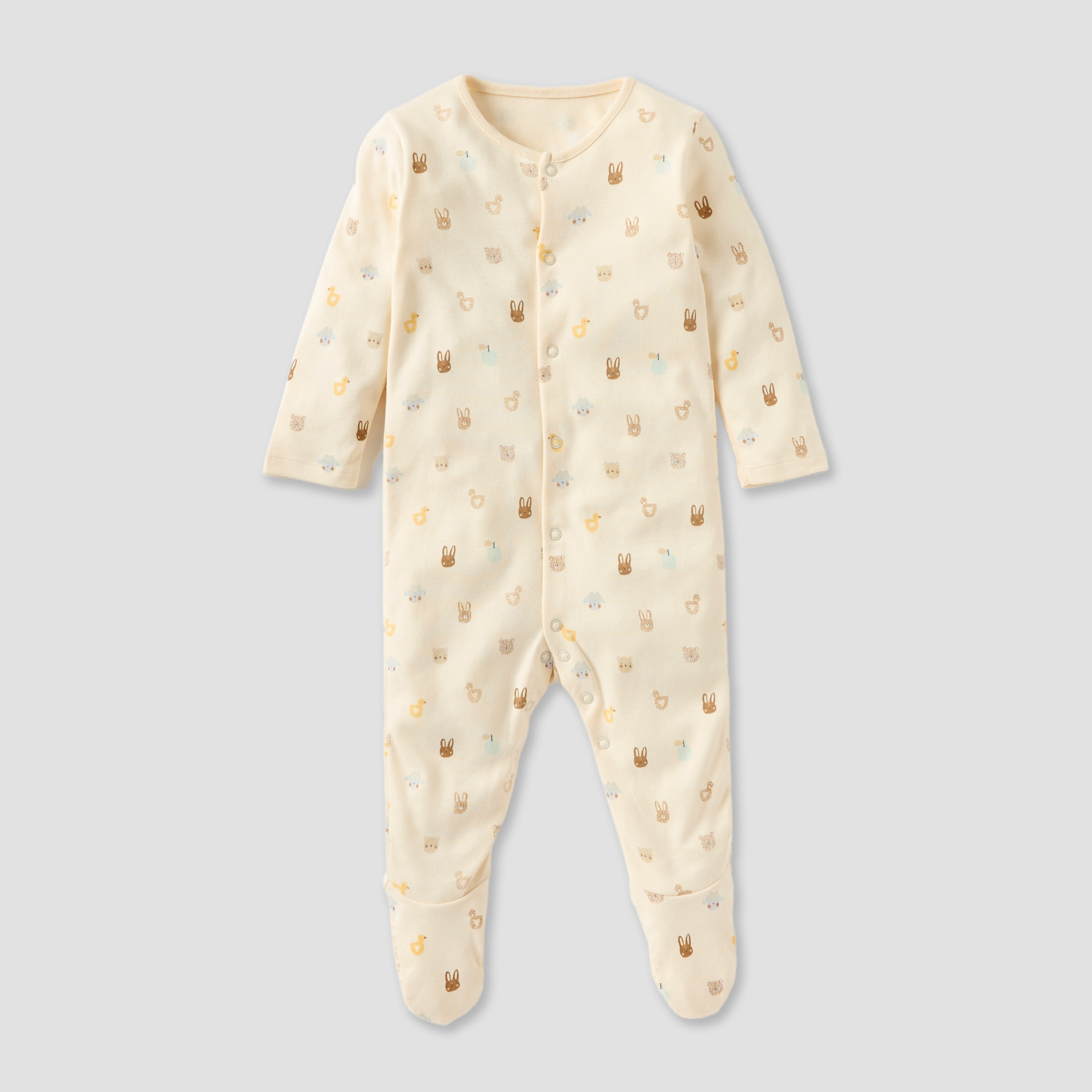 Juniors Animal Print Closed Feet Sleepsuit with Button Closure - Set of 3-promo_babyshop_Buy2for115_QAT130126-image-2