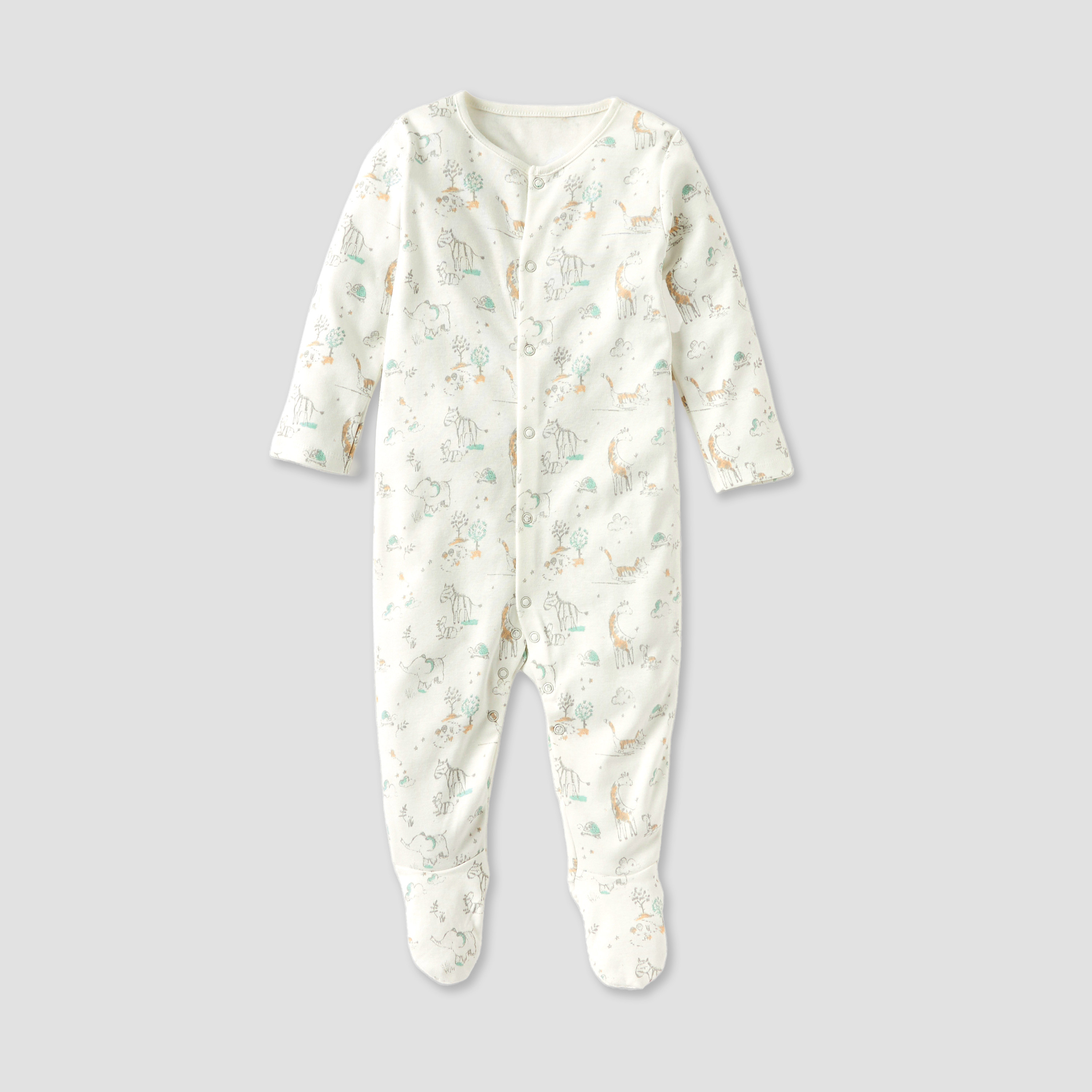 Juniors Animal Print Closed Feet Sleepsuit with Button Closure - Set of 3-promo_babyshop_Buy2for115_QAT130126-image-3