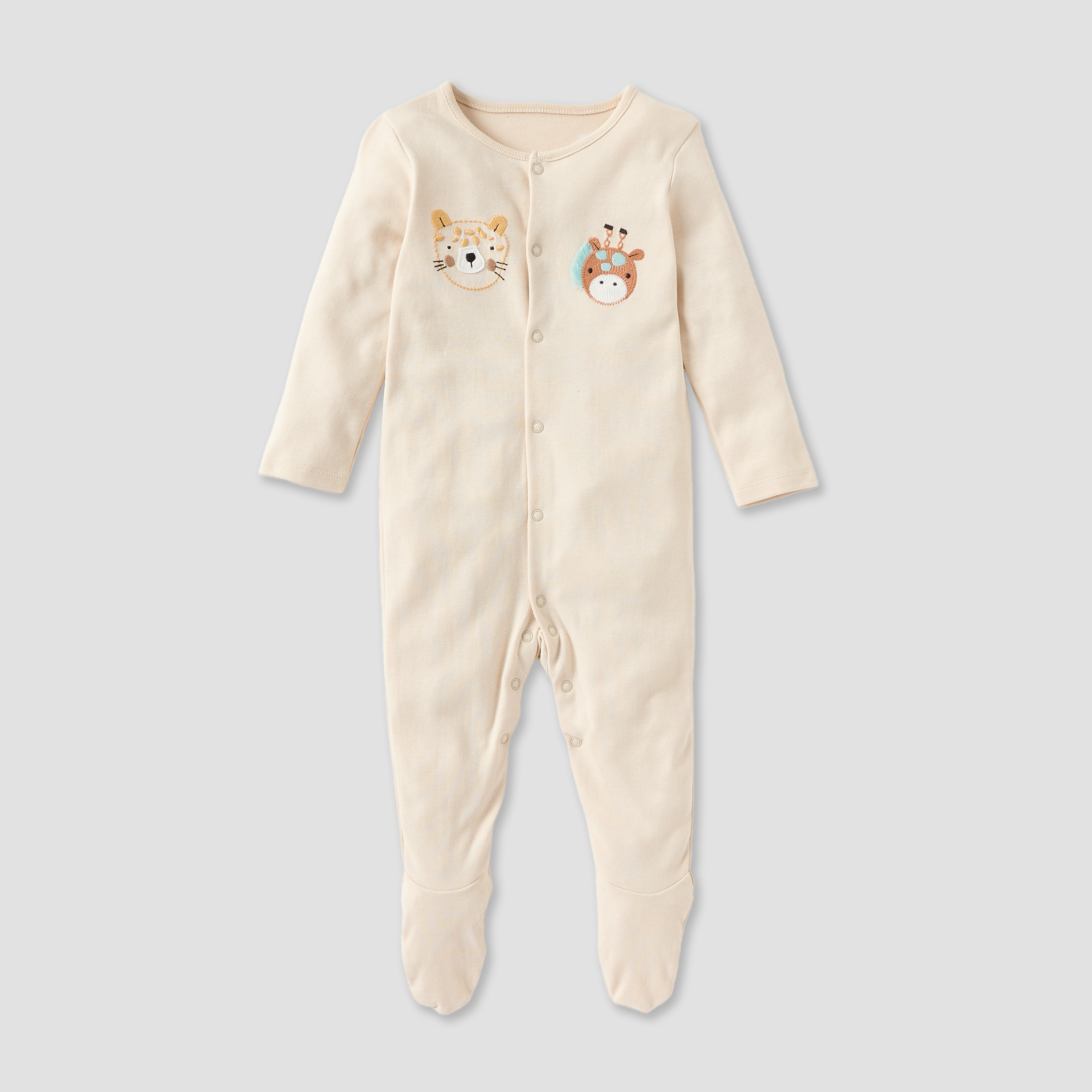 Juniors Animal Print Closed Feet Sleepsuit with Button Closure - Set of 3-promo_babyshop_Buy2for115_QAT130126-image-4