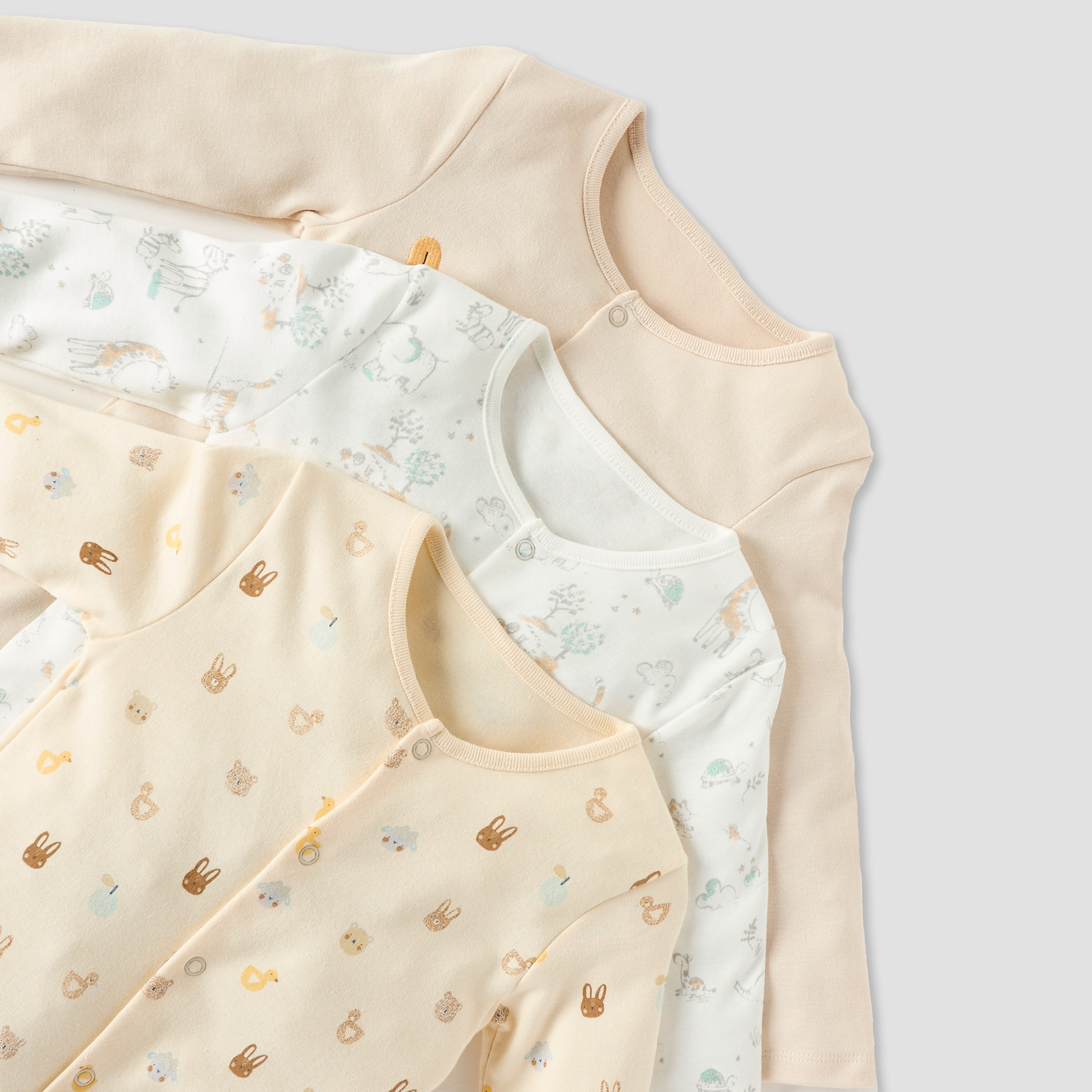 Juniors Animal Print Closed Feet Sleepsuit with Button Closure - Set of 3-promo_babyshop_Buy2for115_QAT130126-image-5