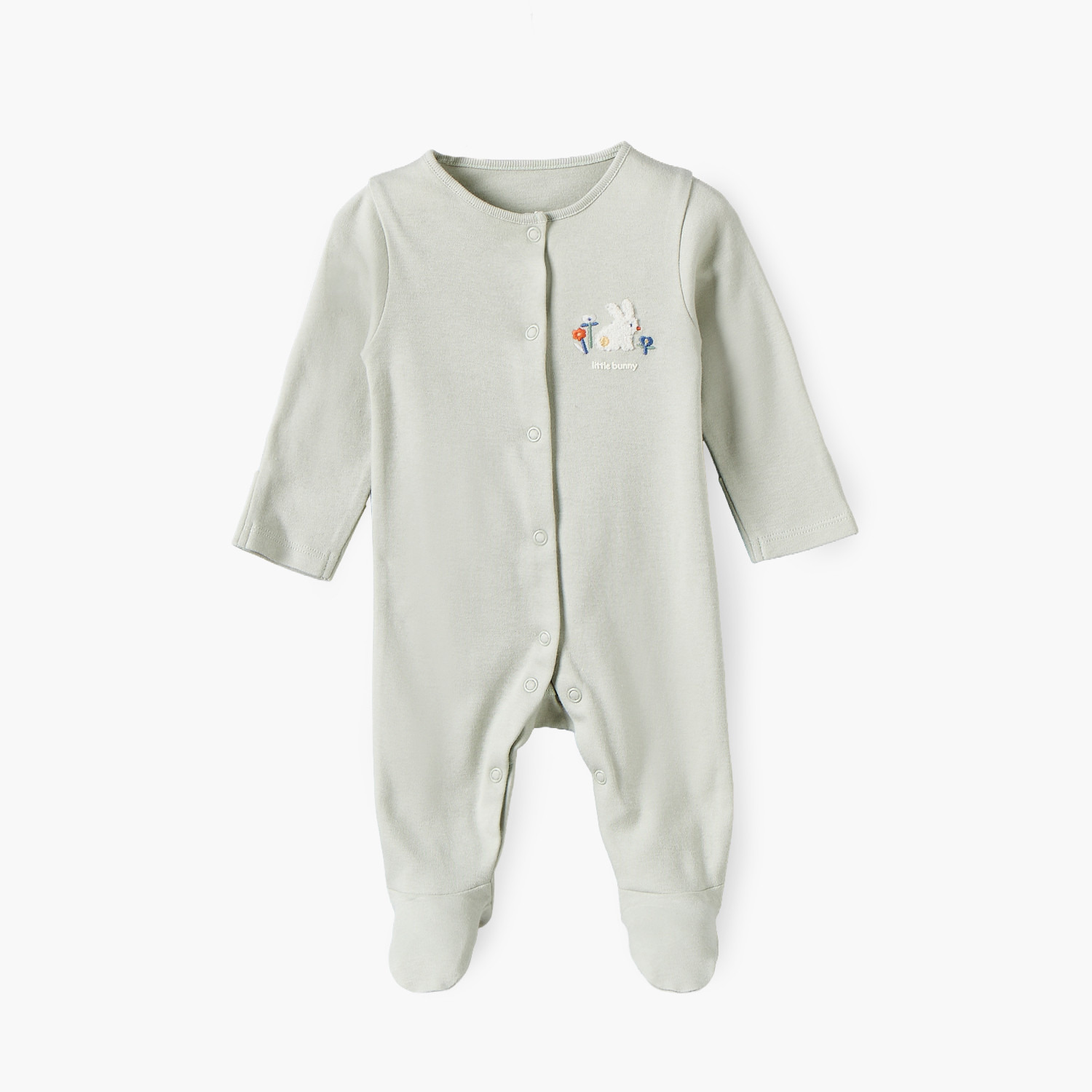 Pack of 3 Juniors Cotton Crew Neck Long Sleeves Sleepsuit with Bunny Print-baby-girls-clothing-nightwear-sleepsuits-image-3