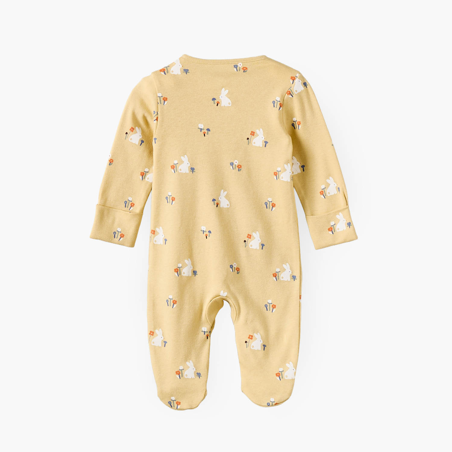 Pack of 3 Juniors Cotton Crew Neck Long Sleeves Sleepsuit with Bunny Print-baby-girls-clothing-nightwear-sleepsuits-image-5