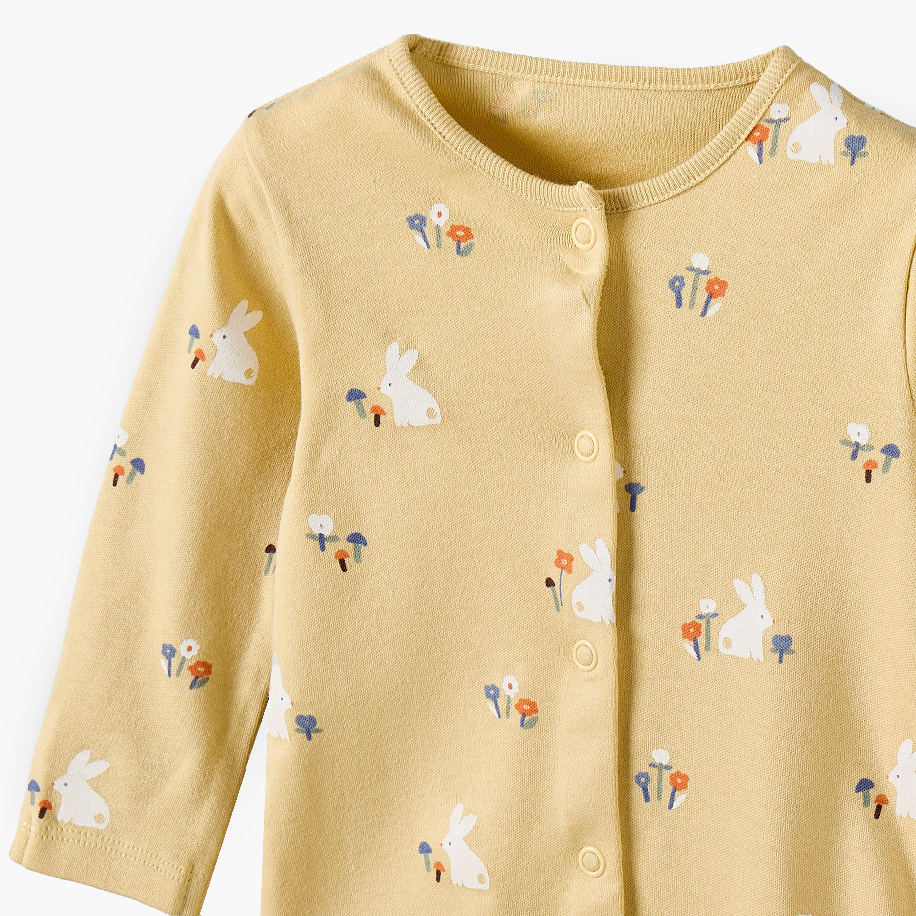 Pack of 3 Juniors Cotton Crew Neck Long Sleeves Sleepsuit with Bunny Print-baby-girls-clothing-nightwear-sleepsuits-image-6