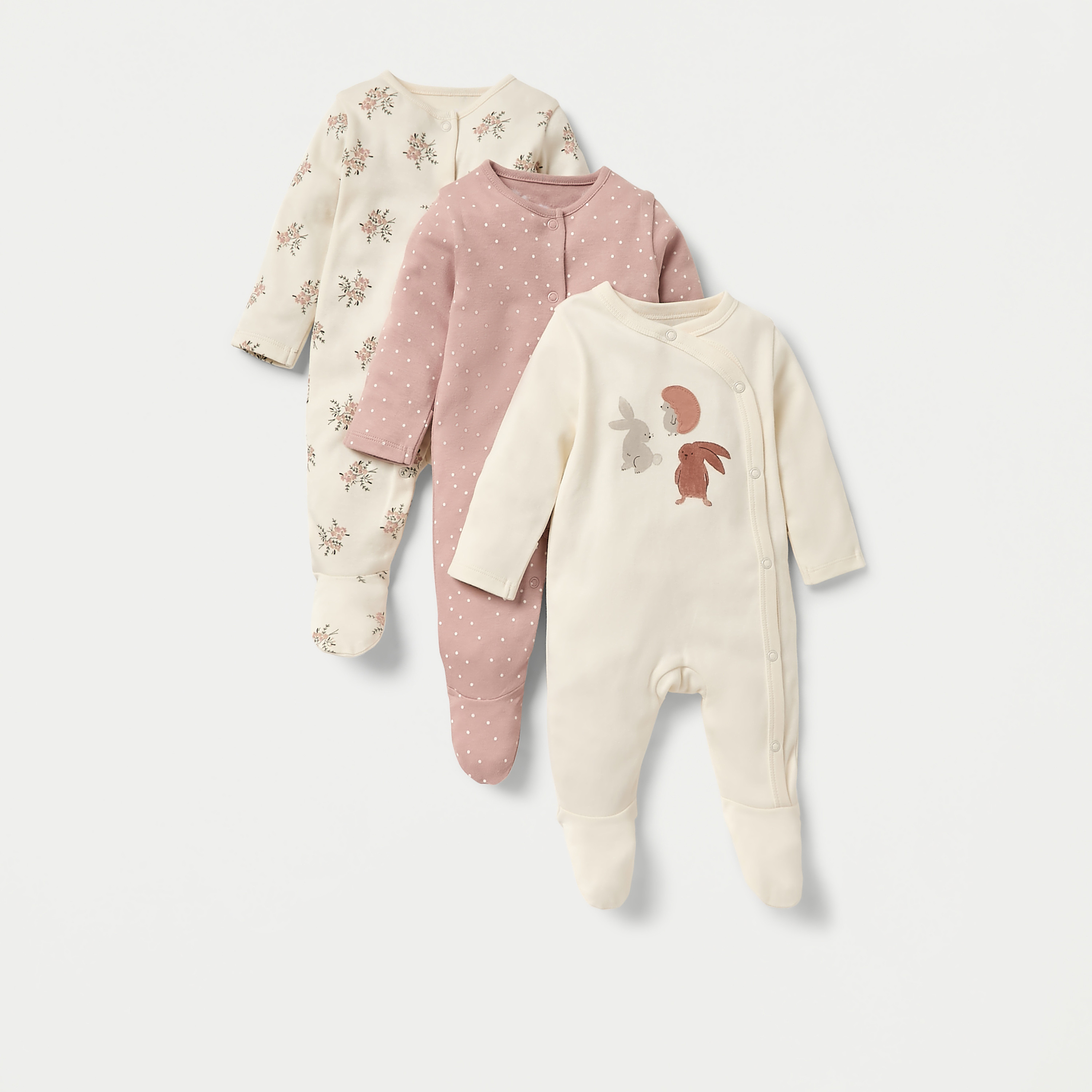 Girl Clothes Next Sleepsuits Girl Pack Of Cherry Sleepsuits In