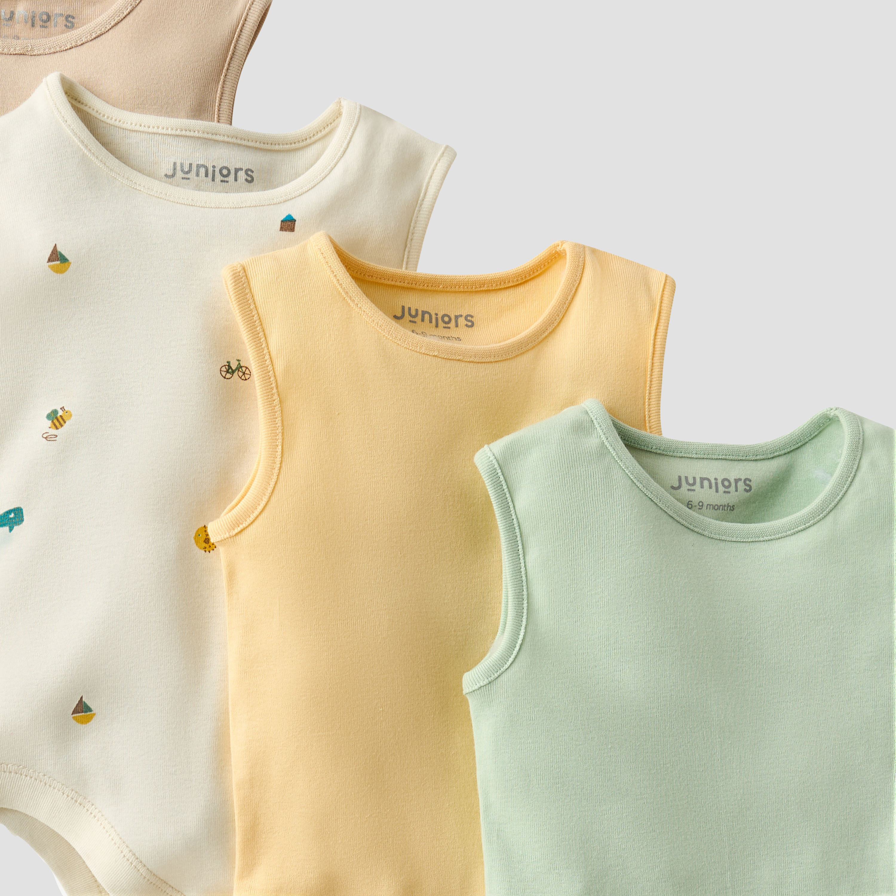 Juniors Assorted Sleeveless Bodysuit with Button Closure - Set of 7-baby-boys-clothing-bodysuits-image-9