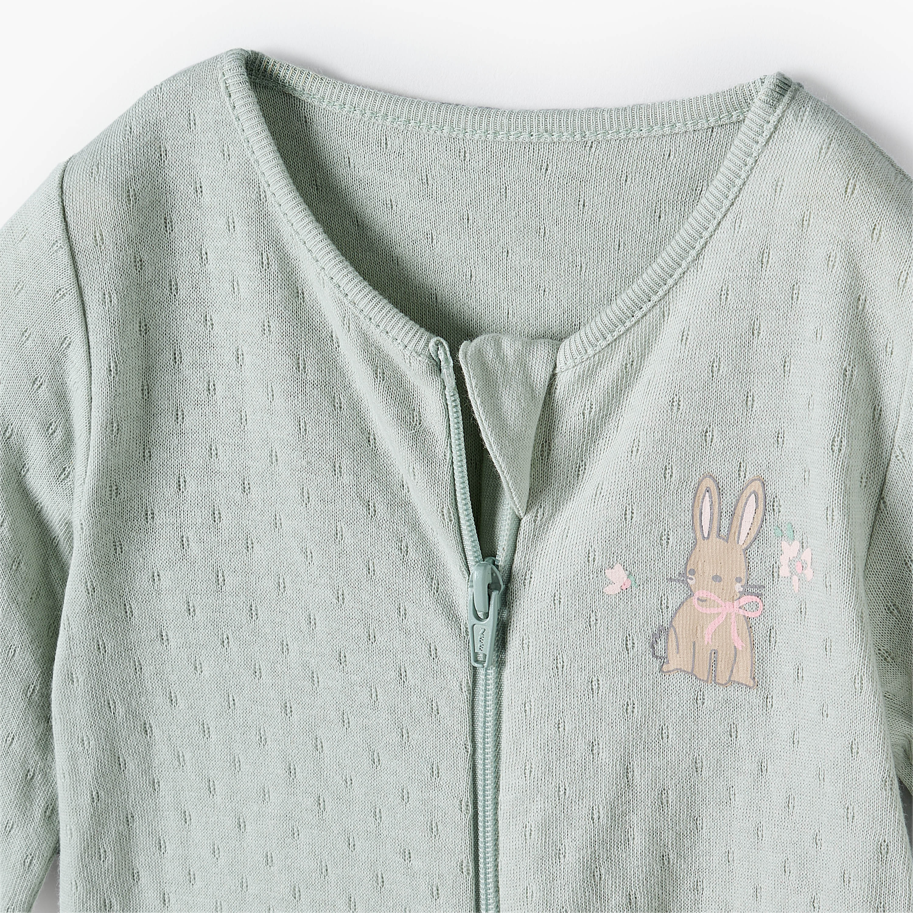 Pack of 3 Juniors Cotton Round Neck Long Sleeve Sleepsuit with Zip Closure-baby-girls-clothing-nightwear-sleepsuits-image-6