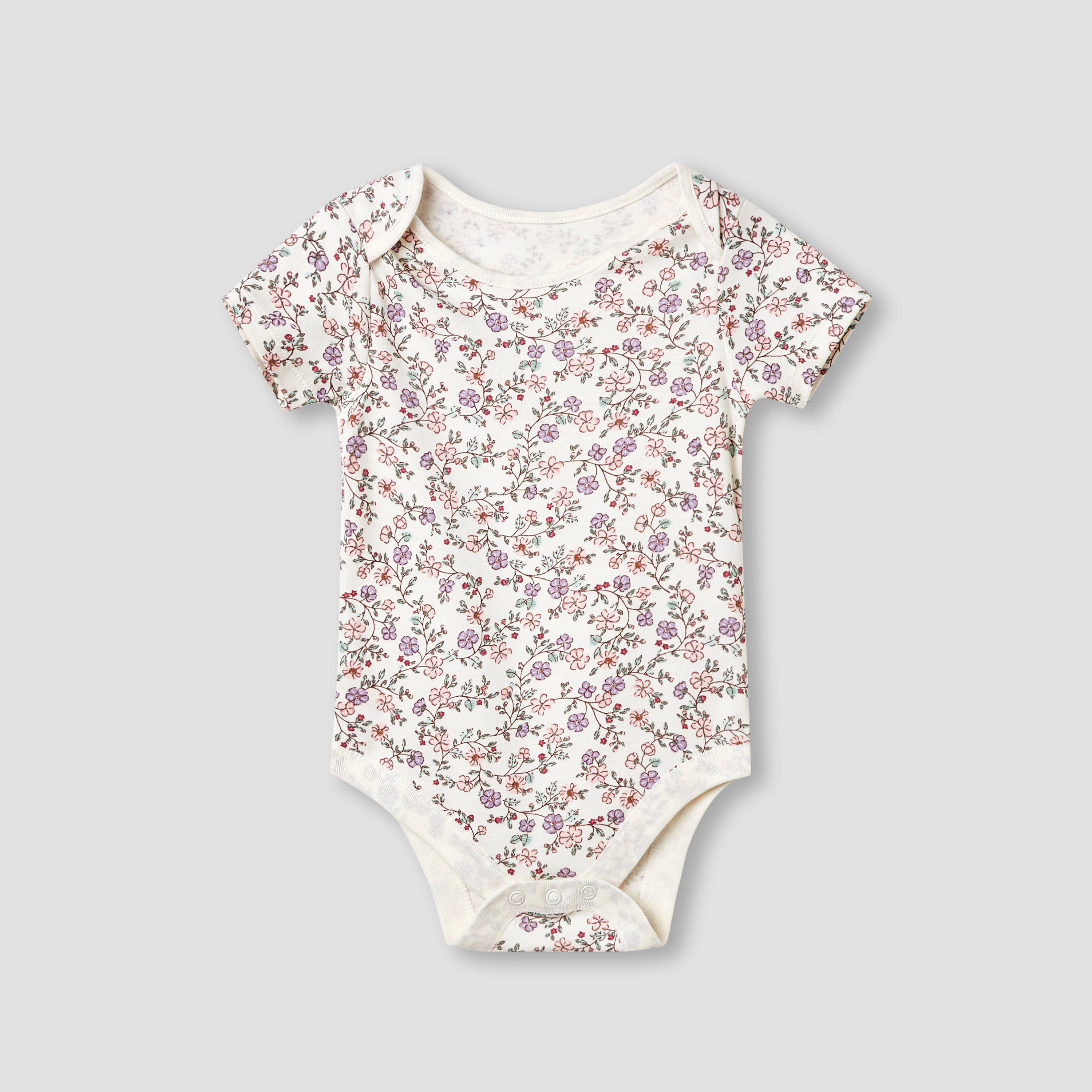 Juniors Assorted Bodysuit with Short Sleeves and Button Closure - Set of 3-baby-girls-clothing-bodysuits-image-2