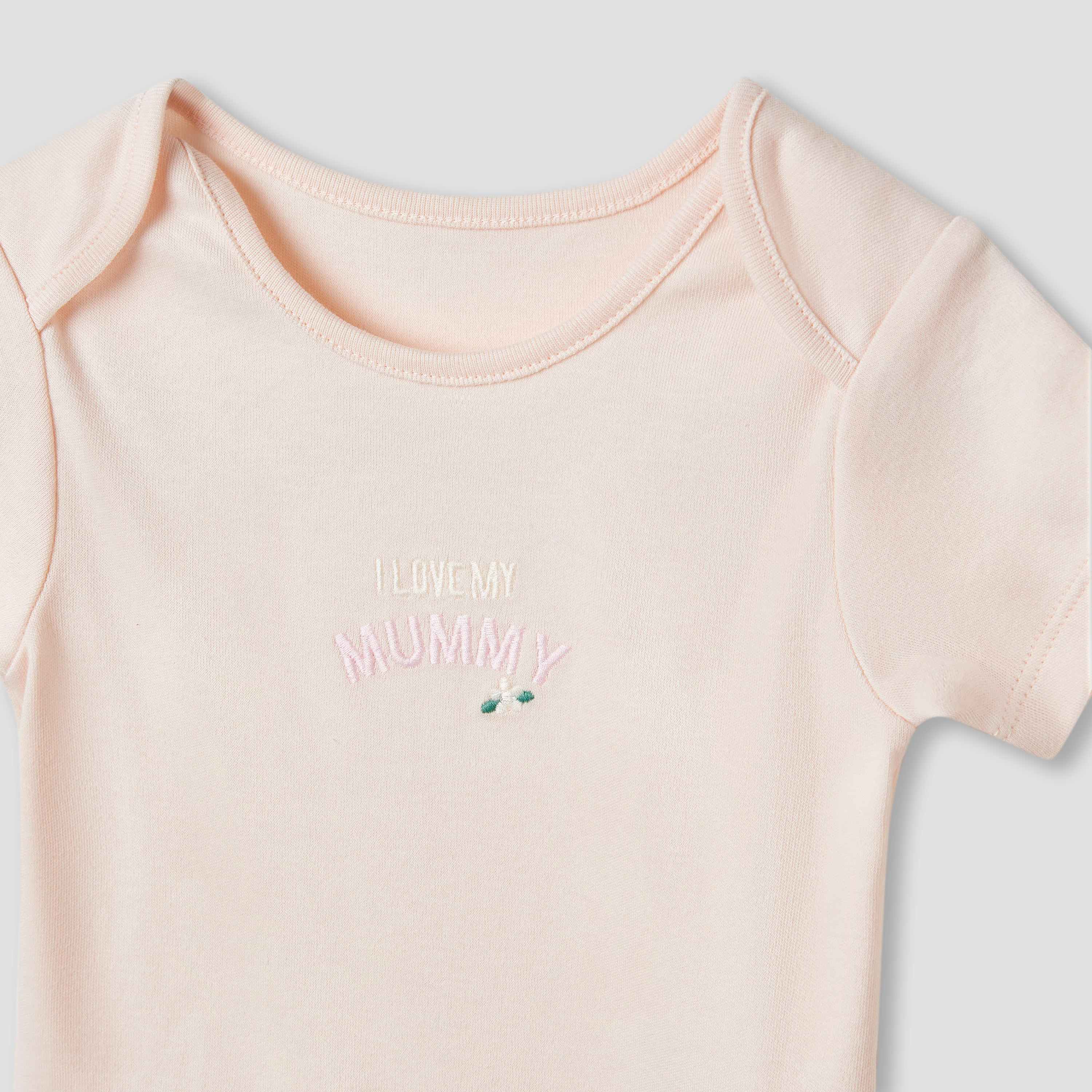 Juniors Assorted Bodysuit with Short Sleeves and Button Closure - Set of 3-baby-girls-clothing-bodysuits-image-5