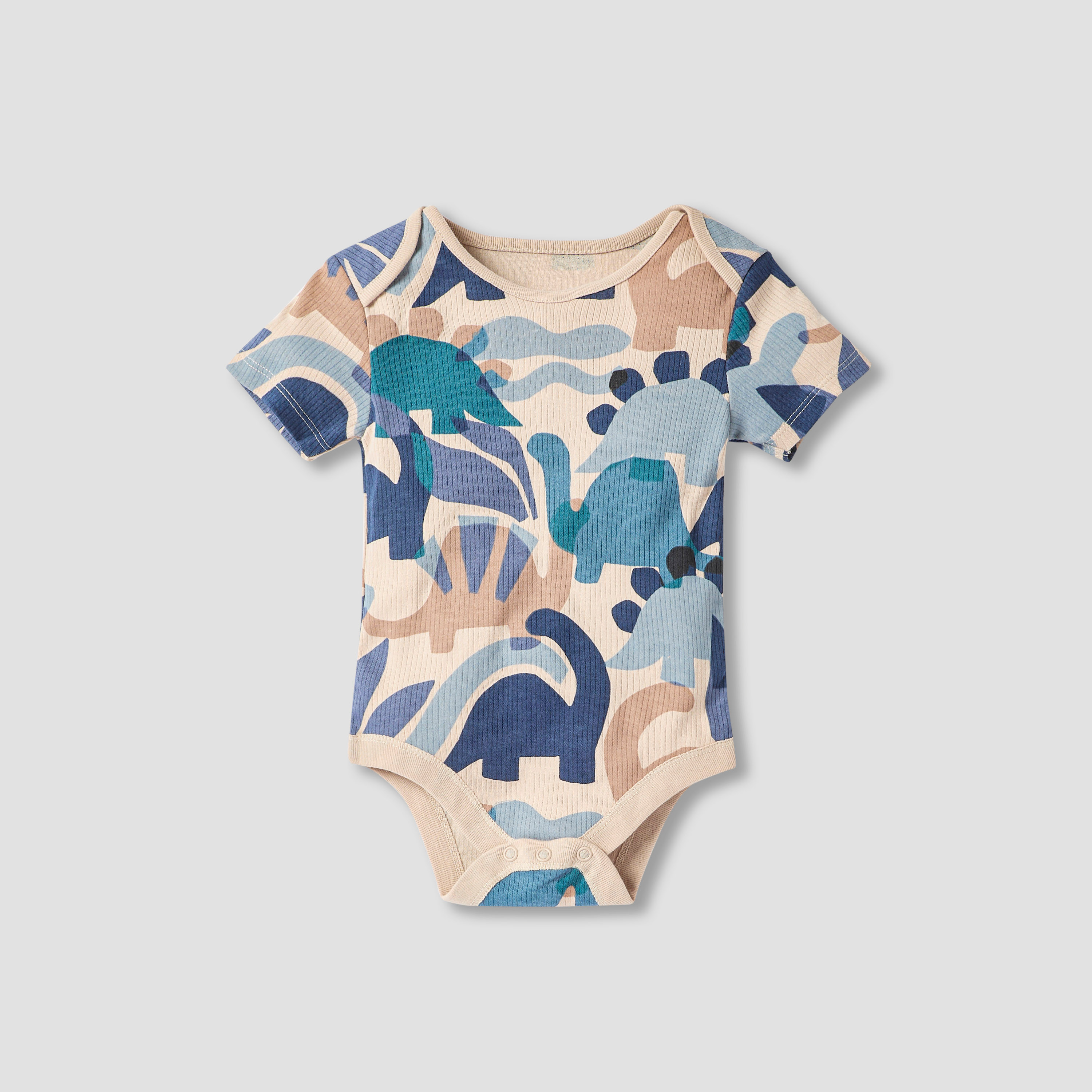 Juniors Dinosaur Detail Bodysuit with Short Sleeves - Set of 3-baby-boys-clothing-multipacks-image-4