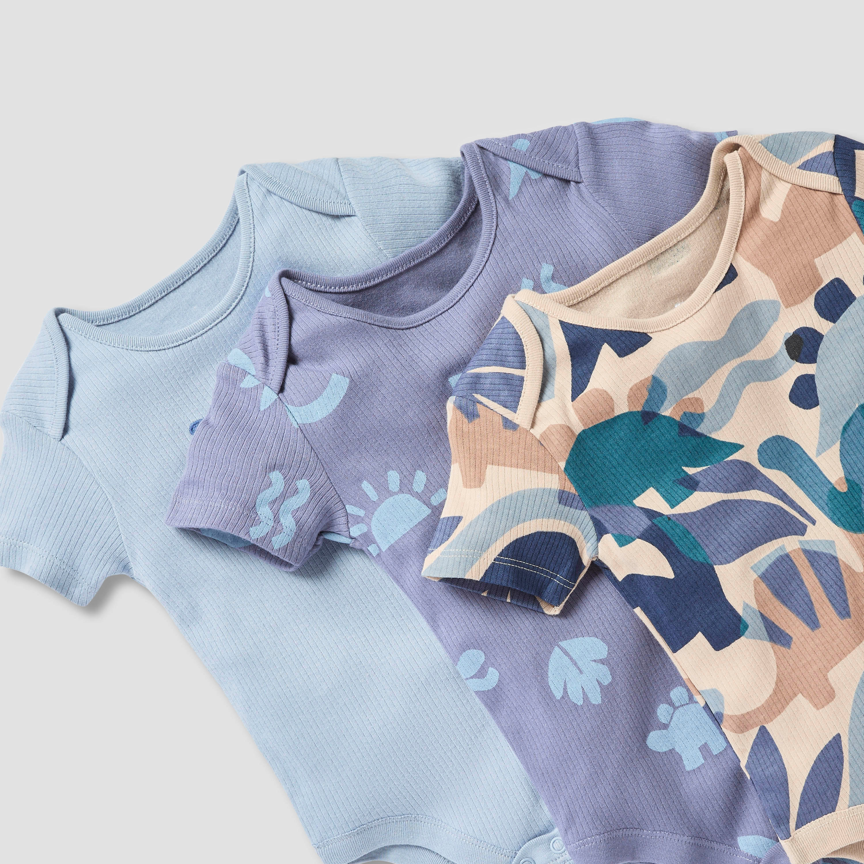 Juniors Dinosaur Detail Bodysuit with Short Sleeves - Set of 3-baby-boys-clothing-multipacks-image-5