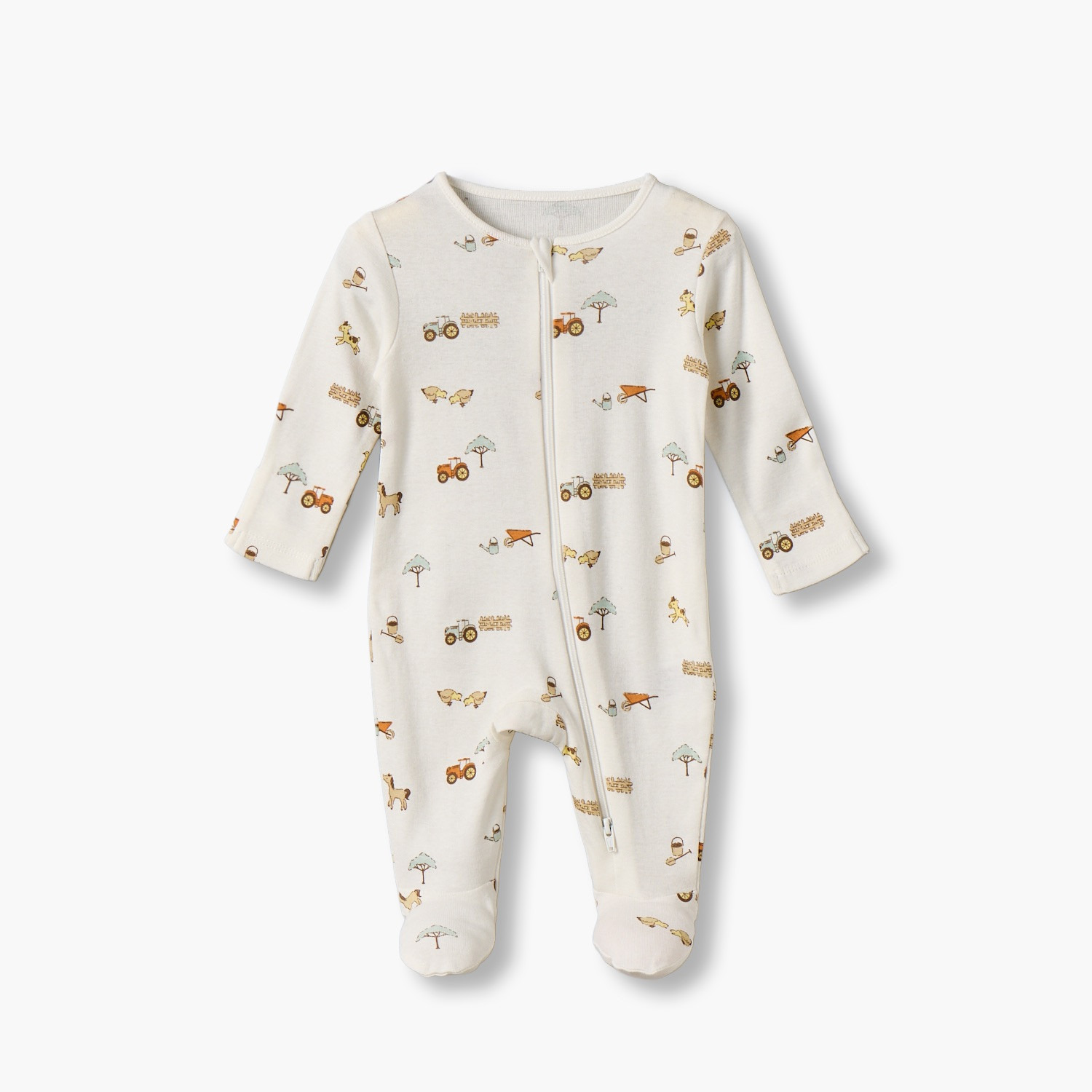 طقم بدل نوم قطنية بياقة مستديرة وأكمام طويلة بطبعة مزرعة من جونيورز - طقم 3 قطع-baby-boys-clothing-nightwear-sleepsuits-image-10