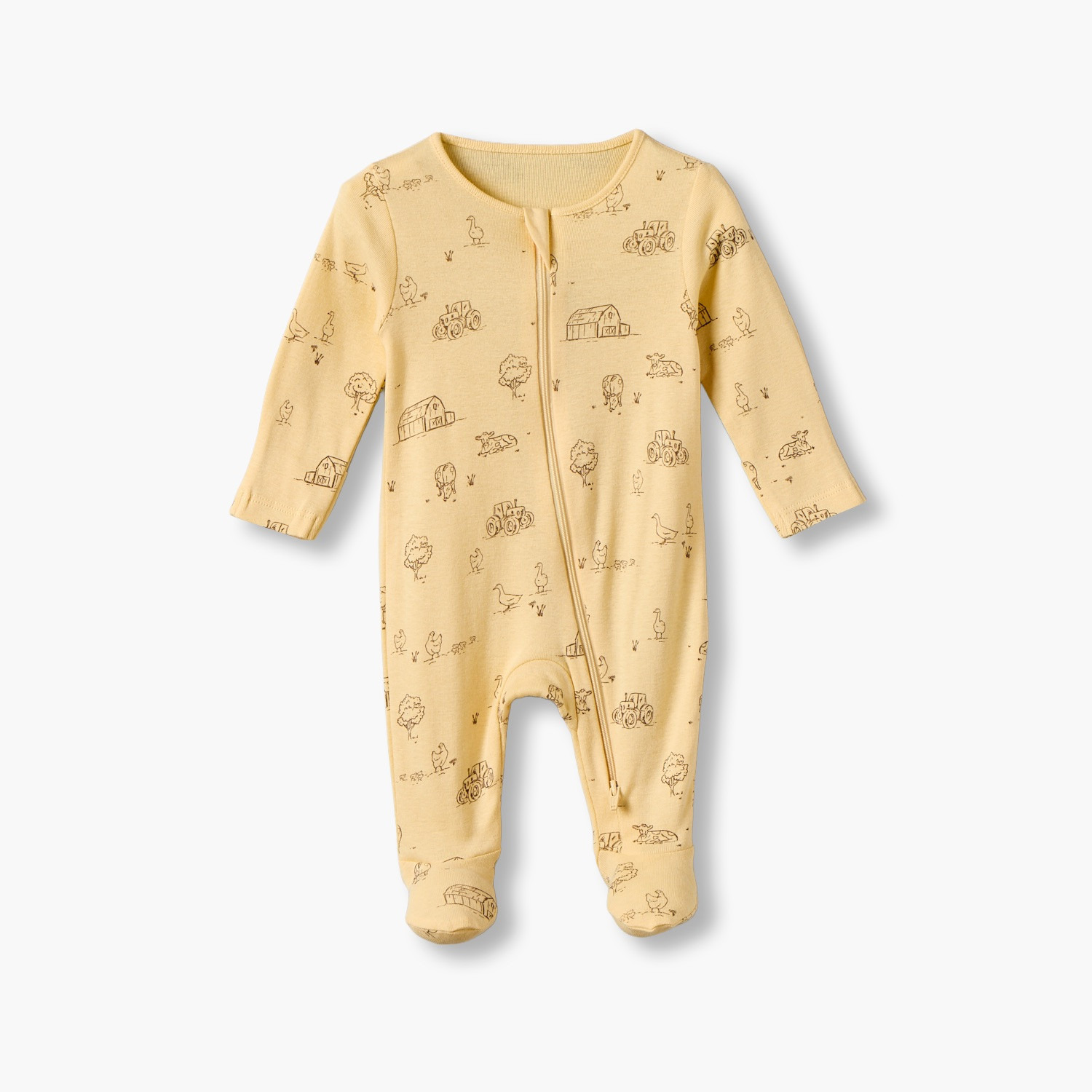 طقم بدل نوم قطنية بياقة مستديرة وأكمام طويلة بطبعة مزرعة من جونيورز - طقم 3 قطع-baby-boys-clothing-nightwear-sleepsuits-image-11