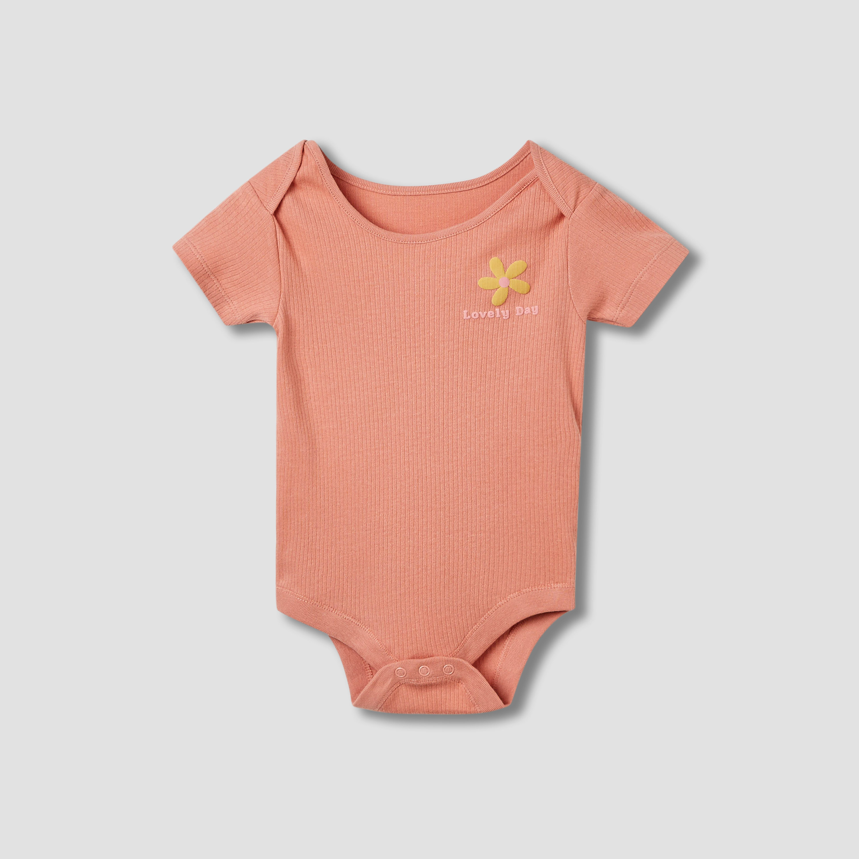 Juniors Assorted Bodysuit with Short Sleeves and Button Closure - Set of 3-baby-girls-clothing-bodysuits-image-2