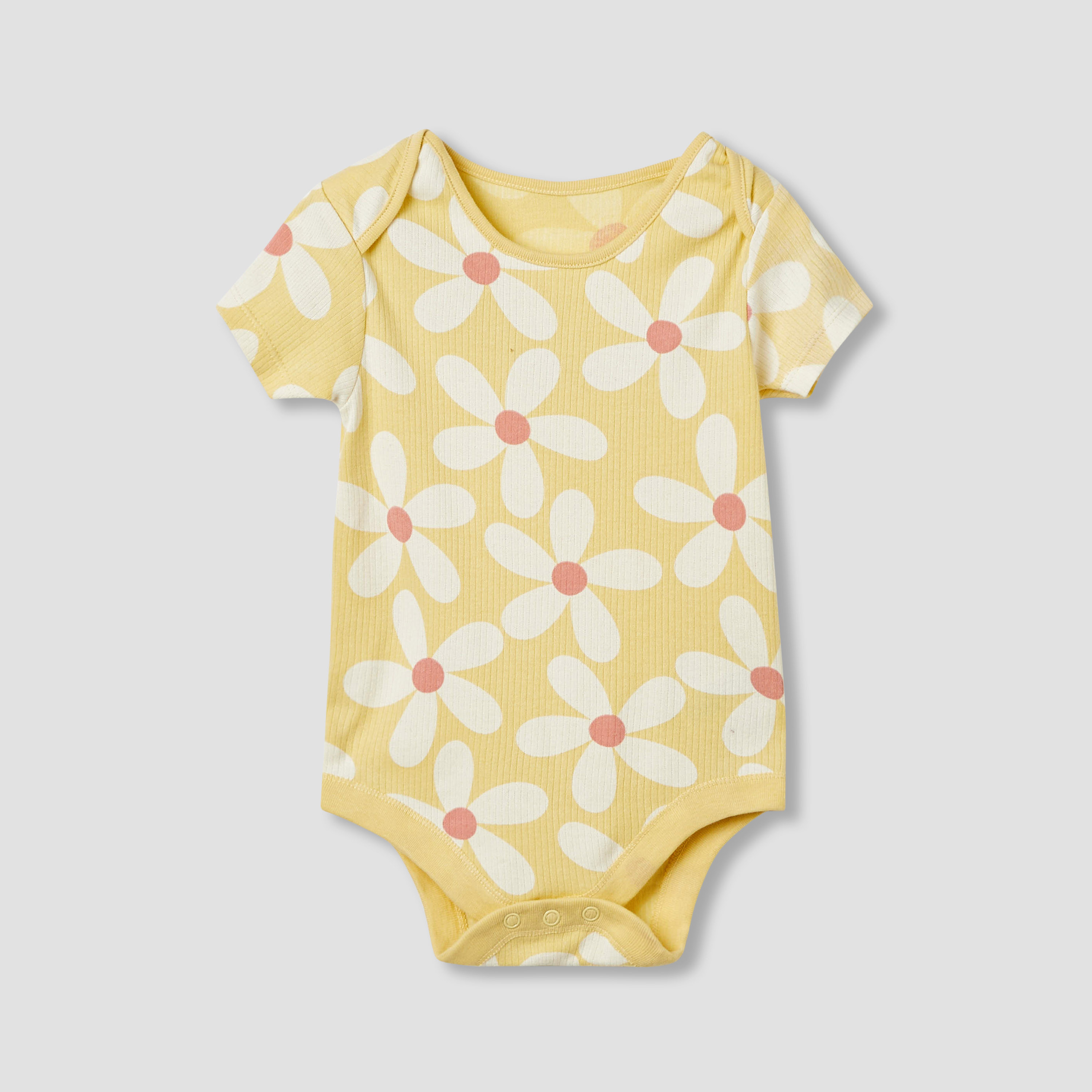 Juniors Assorted Bodysuit with Short Sleeves and Button Closure - Set of 3-baby-girls-clothing-bodysuits-image-4