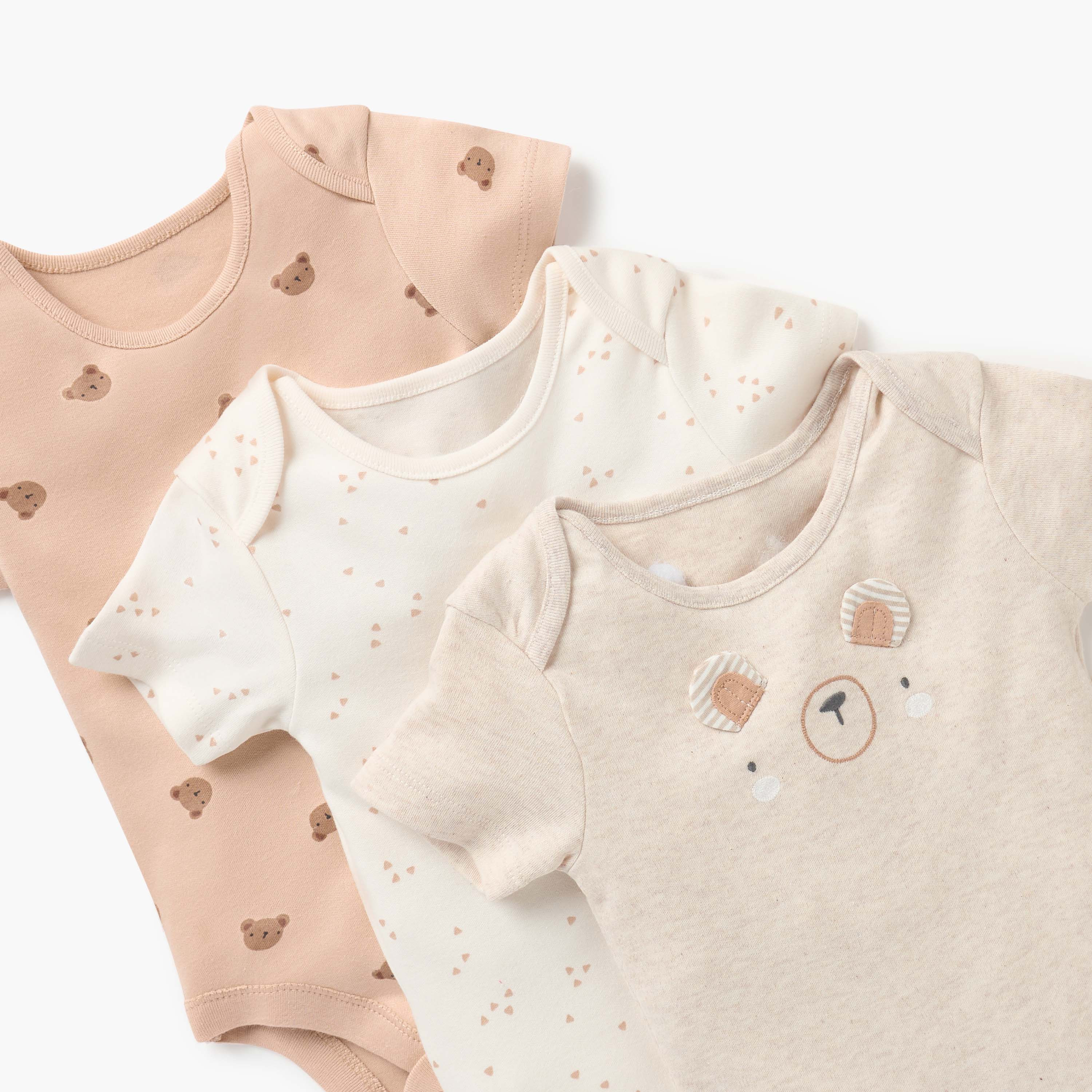 Juniors Printed Bodysuit with Short Sleeves and Button Closure - Set of 3-baby-boys-clothing-multipacks-image-5