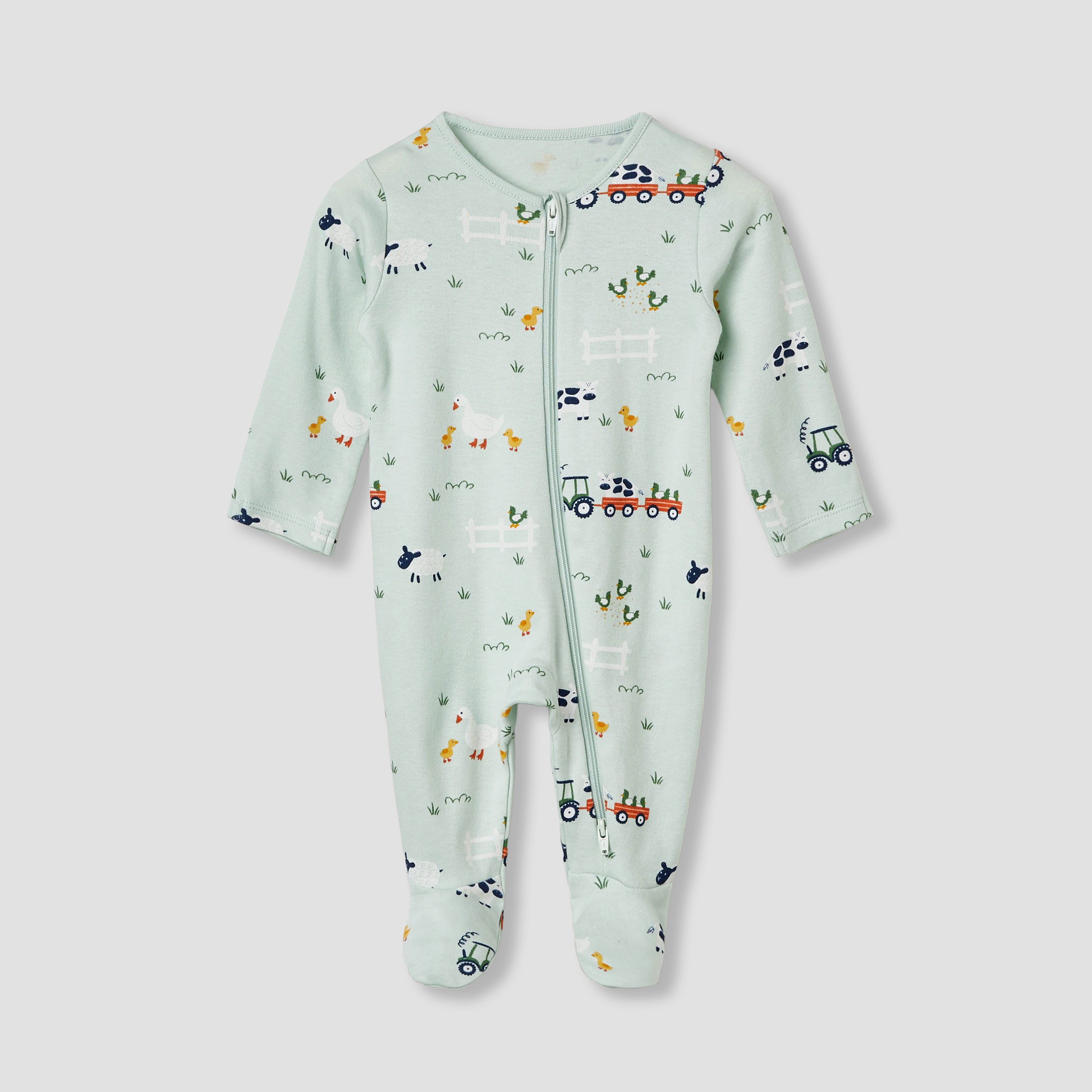 Juniors Round Neck Sleepsuit with Closed Feet - Cotton - Long Sleeves - Set of 3-baby-boys-clothing-nightwear-sleepsuits-image-3