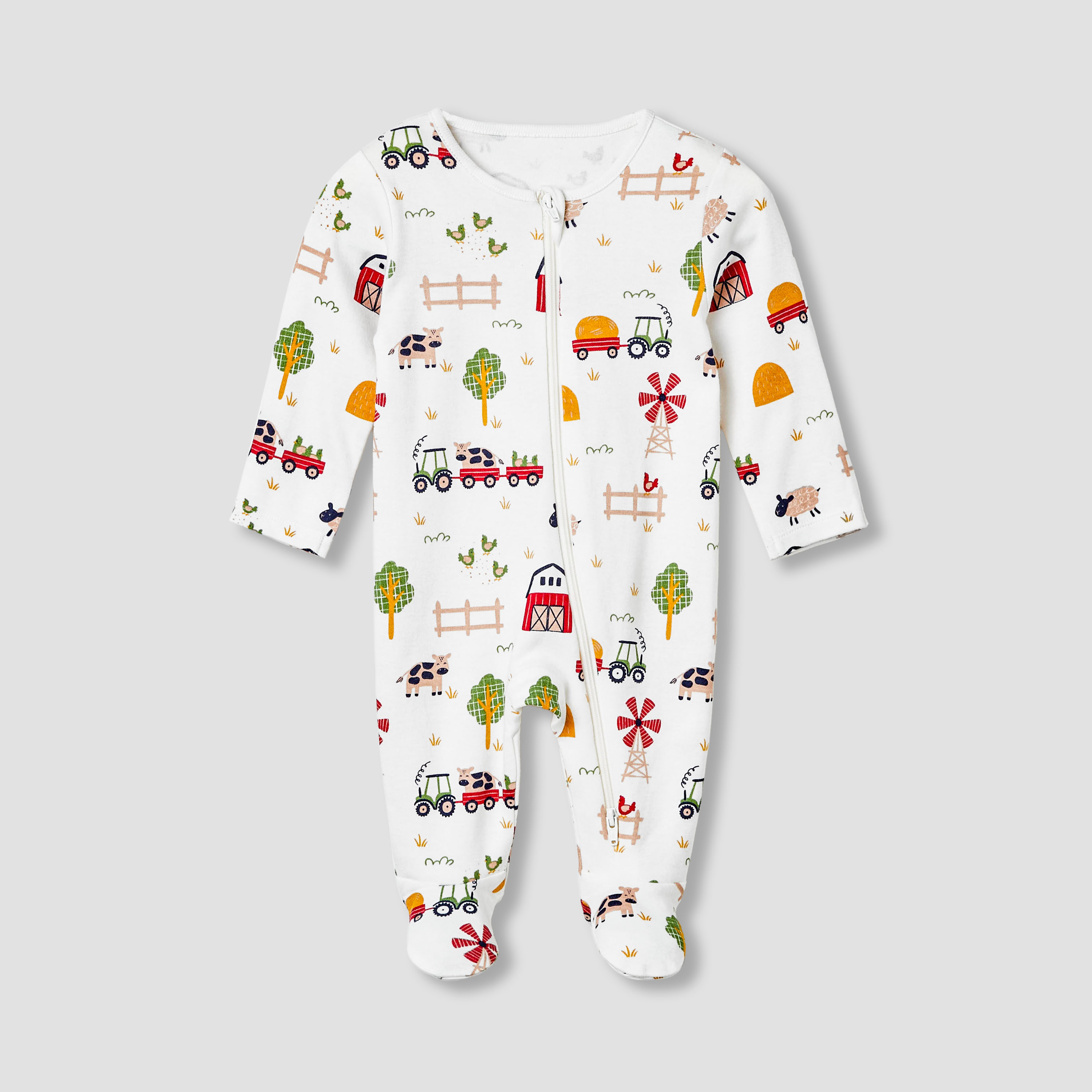 Juniors Round Neck Sleepsuit with Closed Feet - Cotton - Long Sleeves - Set of 3-baby-boys-clothing-nightwear-sleepsuits-image-4