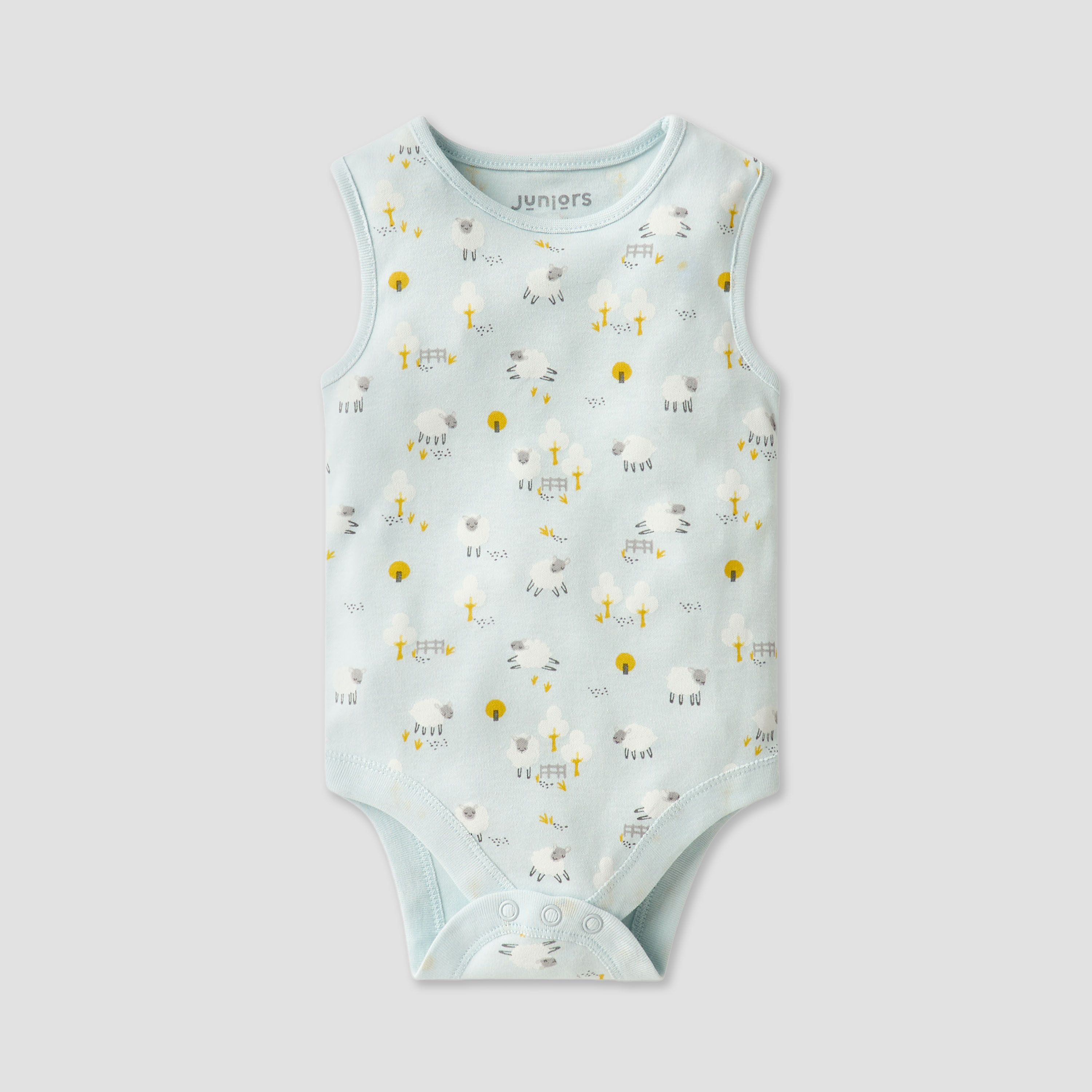 Juniors Printed Sleeveless Bodysuit with Button Closure - Set of 7-baby-boys-clothing-bodysuits-image-2