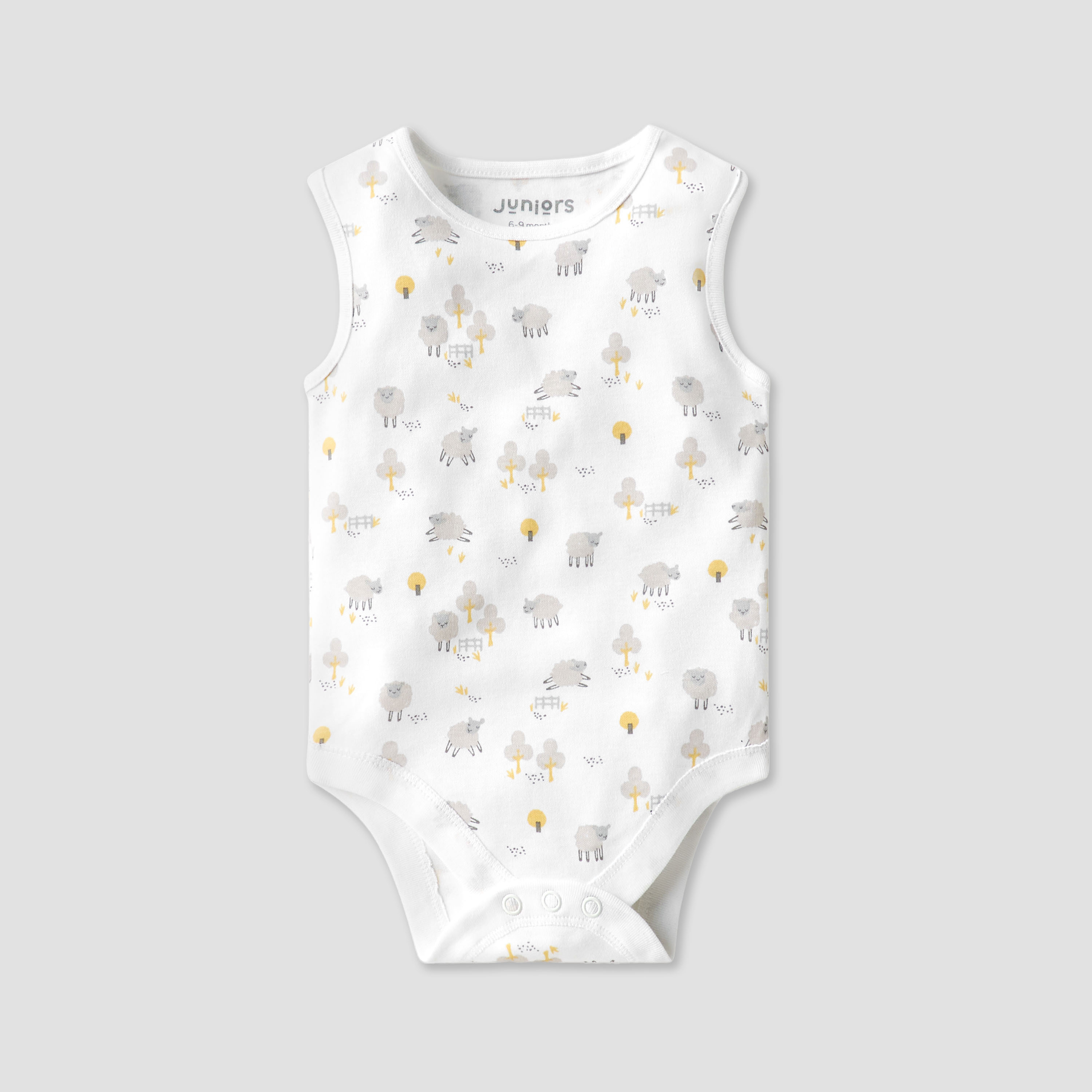 Juniors Printed Sleeveless Bodysuit with Button Closure - Set of 7-baby-boys-clothing-bodysuits-image-3