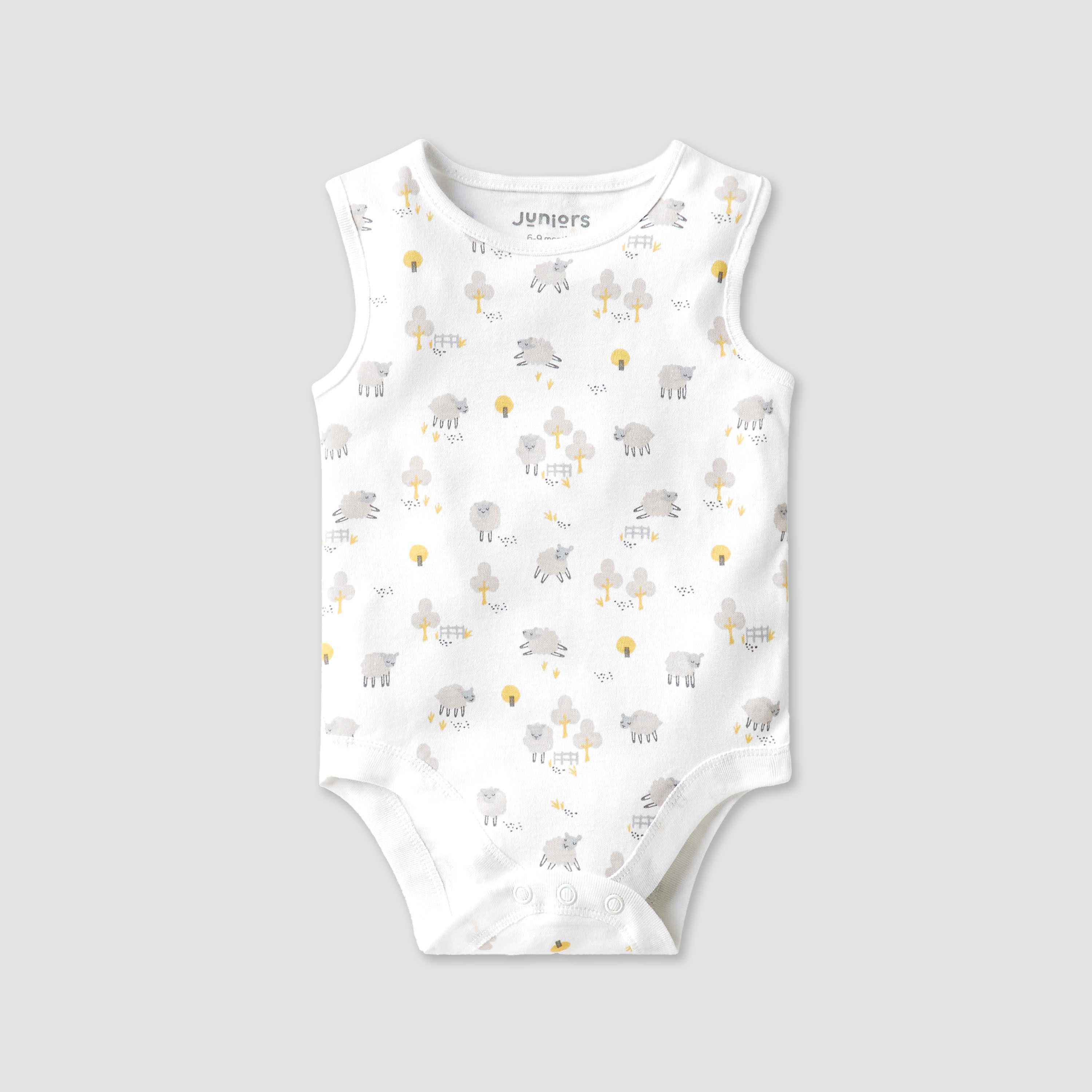 Juniors Printed Sleeveless Bodysuit with Button Closure - Set of 7-baby-boys-clothing-bodysuits-image-6