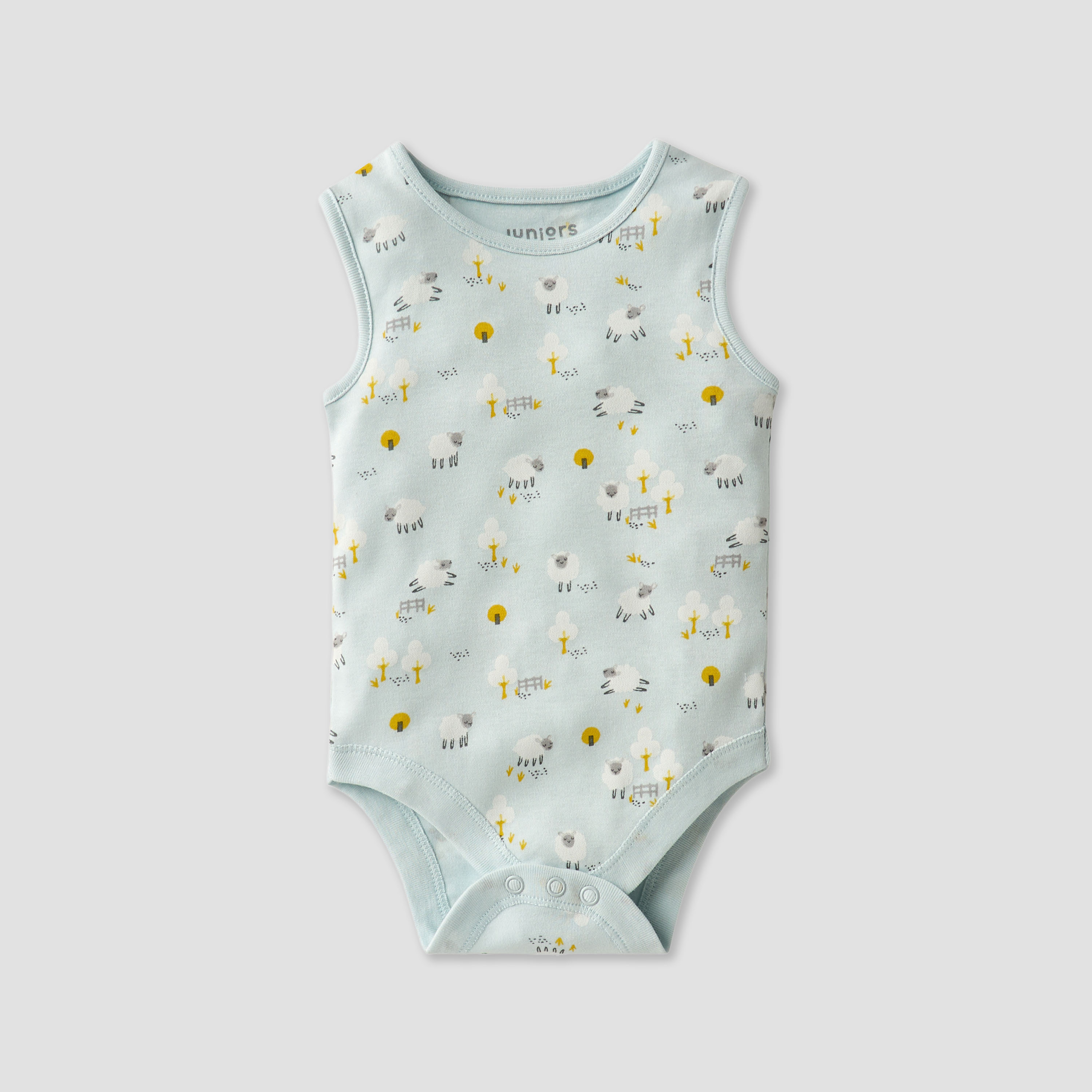 Juniors Printed Sleeveless Bodysuit with Button Closure - Set of 7-baby-boys-clothing-bodysuits-image-7